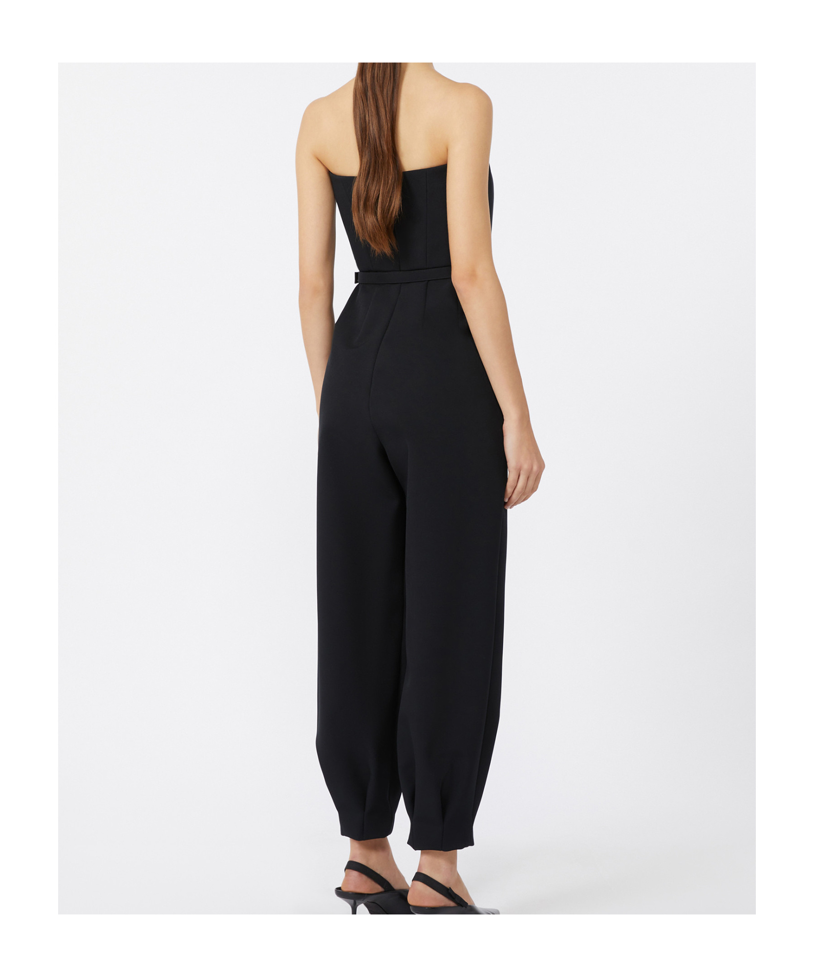 Max Mara Bonded Sable Jumpsuit In Black