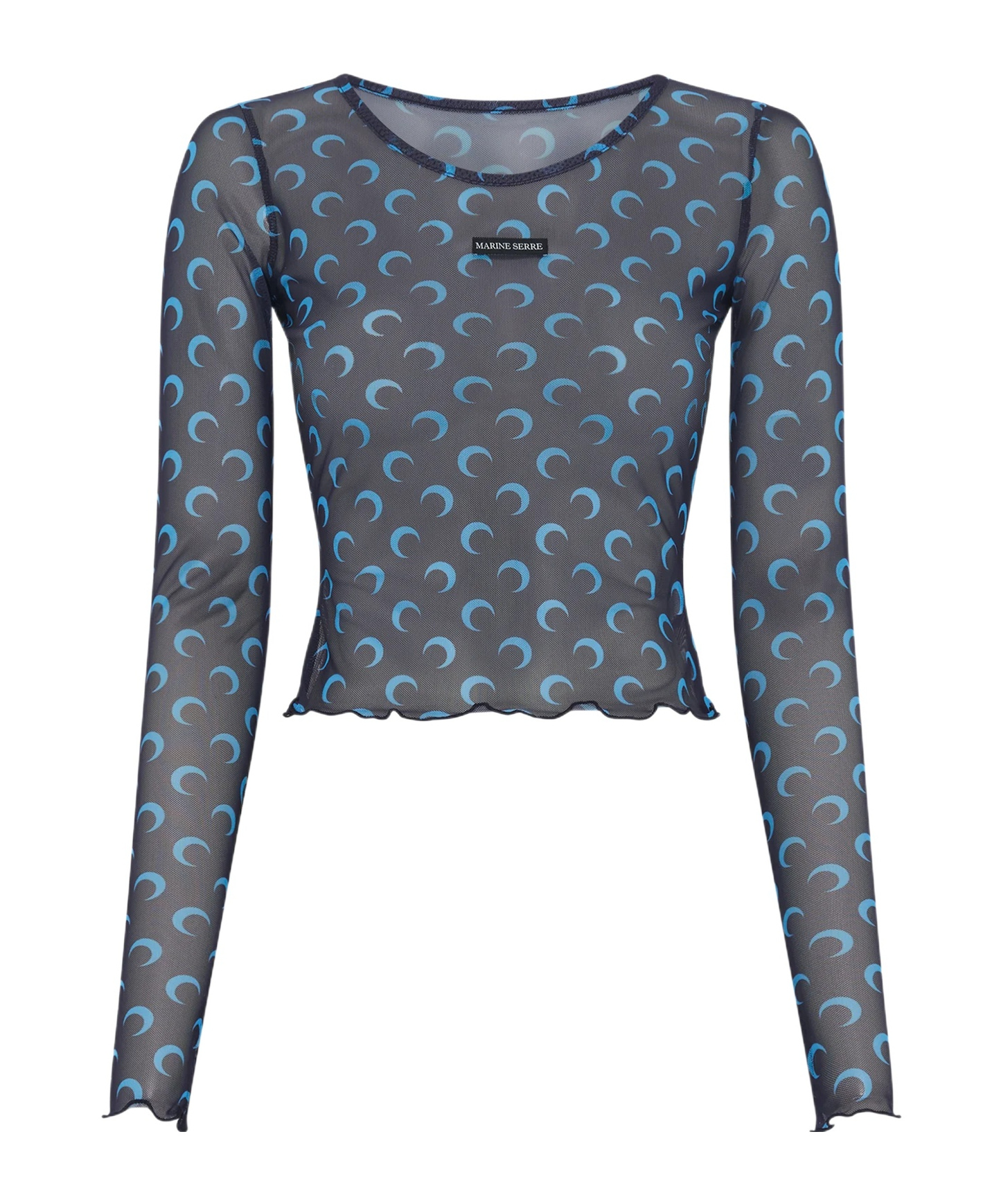 Marine Serre Moon Printed Long-sleeved T-shirt In Gray