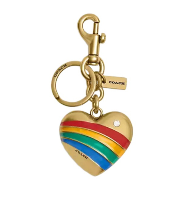 Coach Heart Bag Charm In Brown