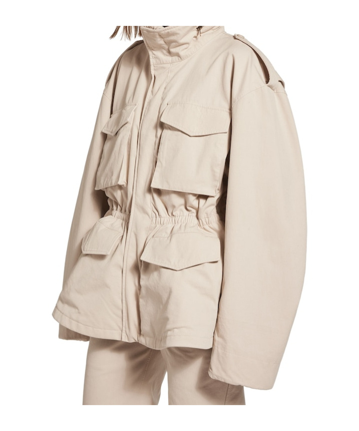 Balenciaga Women's Hourglass Parka In Light Beige In White