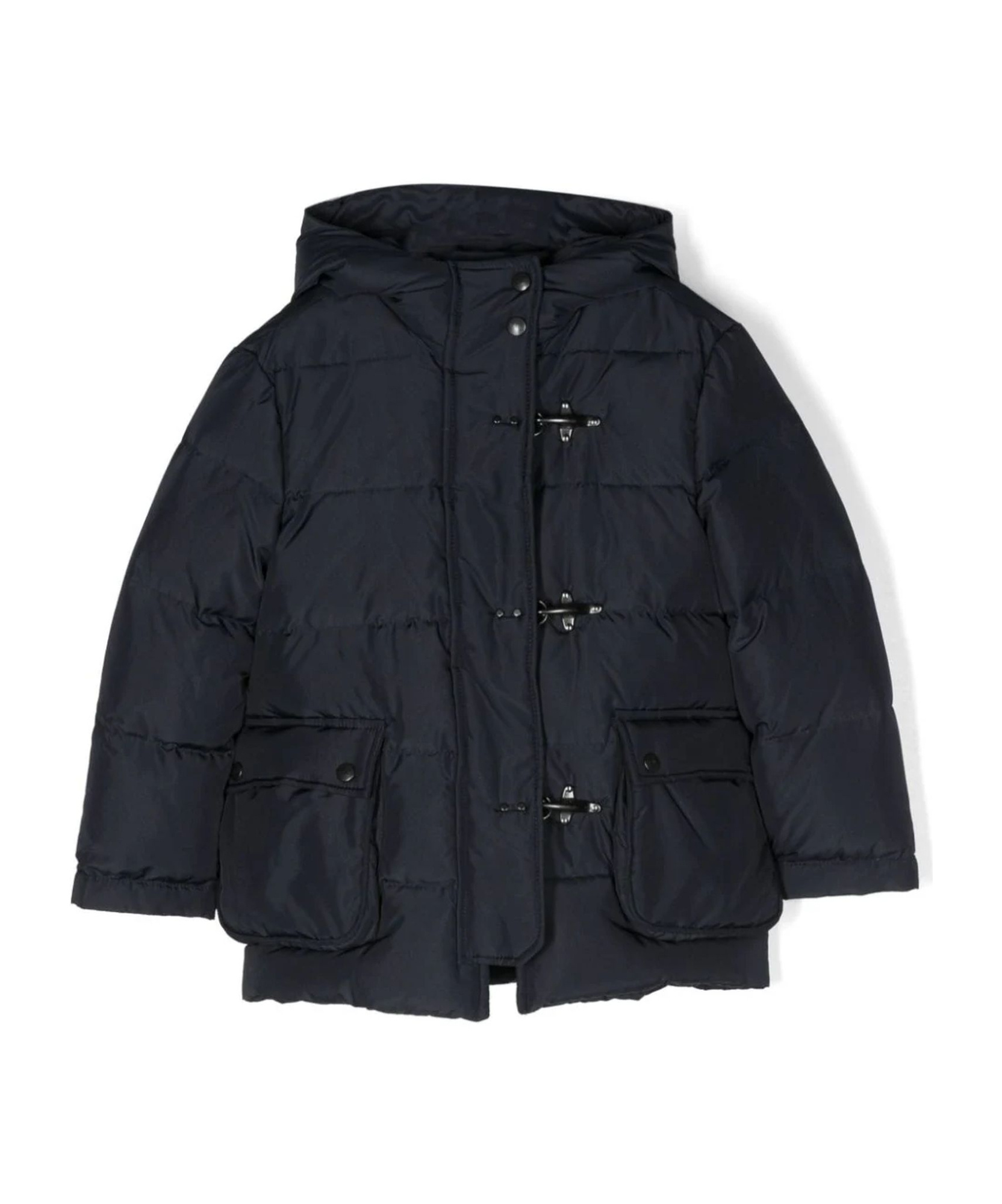 Fay 3 Ganci Hooded Down Jacket In Black