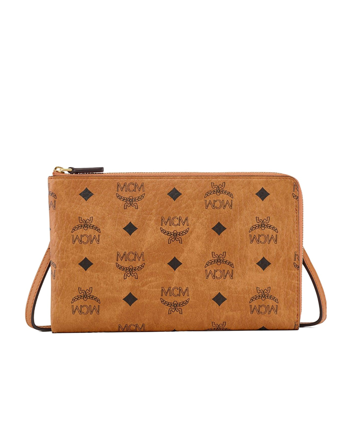 Mcm Ottomar Visetos Travel Document Case Crossbody In Brown