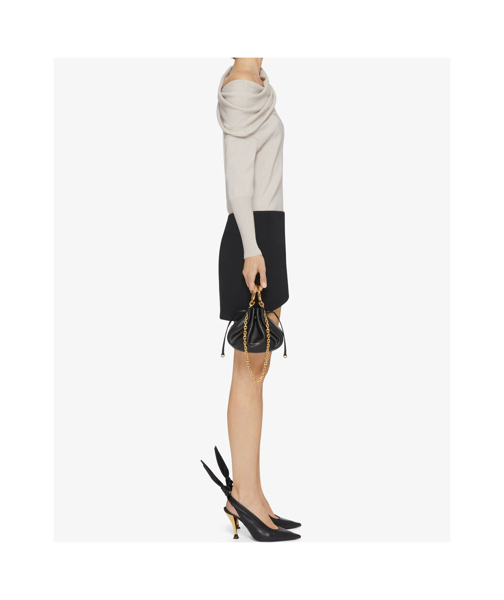 Givenchy Wool And Cashmere Asymmetrical Pendant Sweater In Light Brown