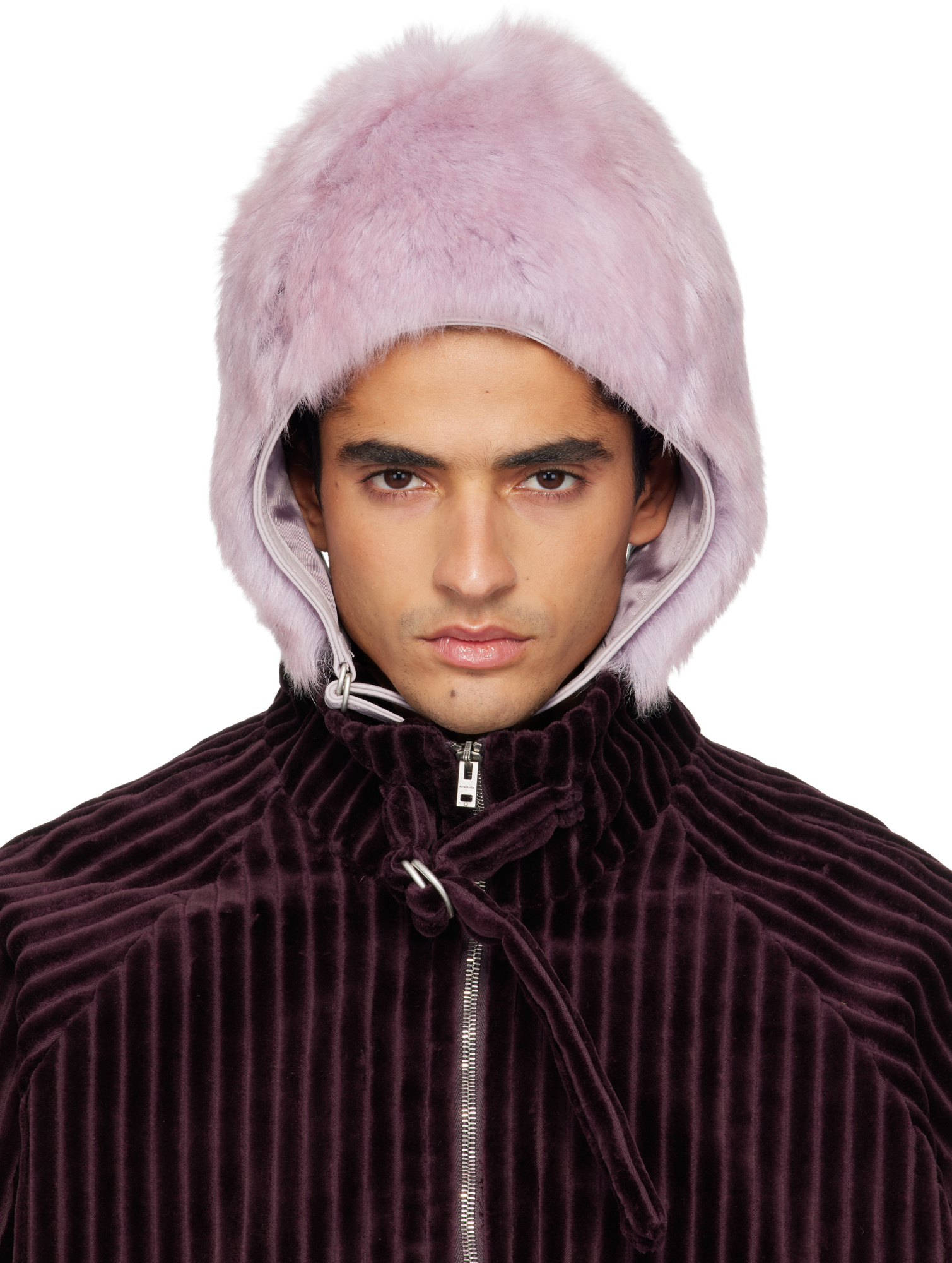 Acne Studios Shearling Cap In Multi