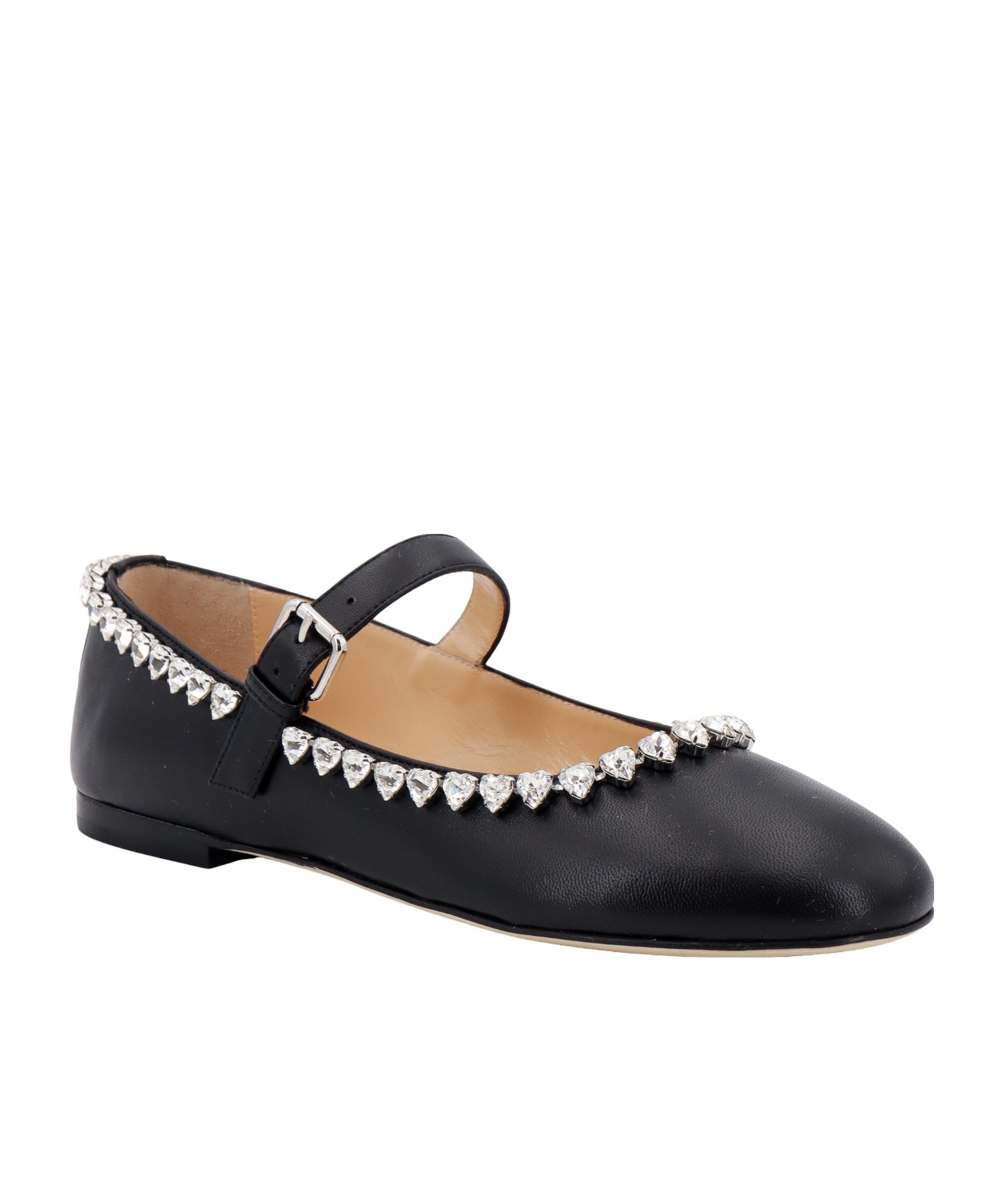 Mach&mach Audrey Crystal-embellished Ballerina Shoes In Black