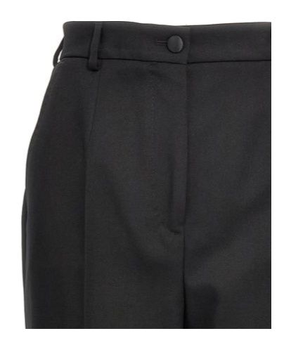 Dolce & Gabbana Turned-up Hem Tailored Trousers In Black