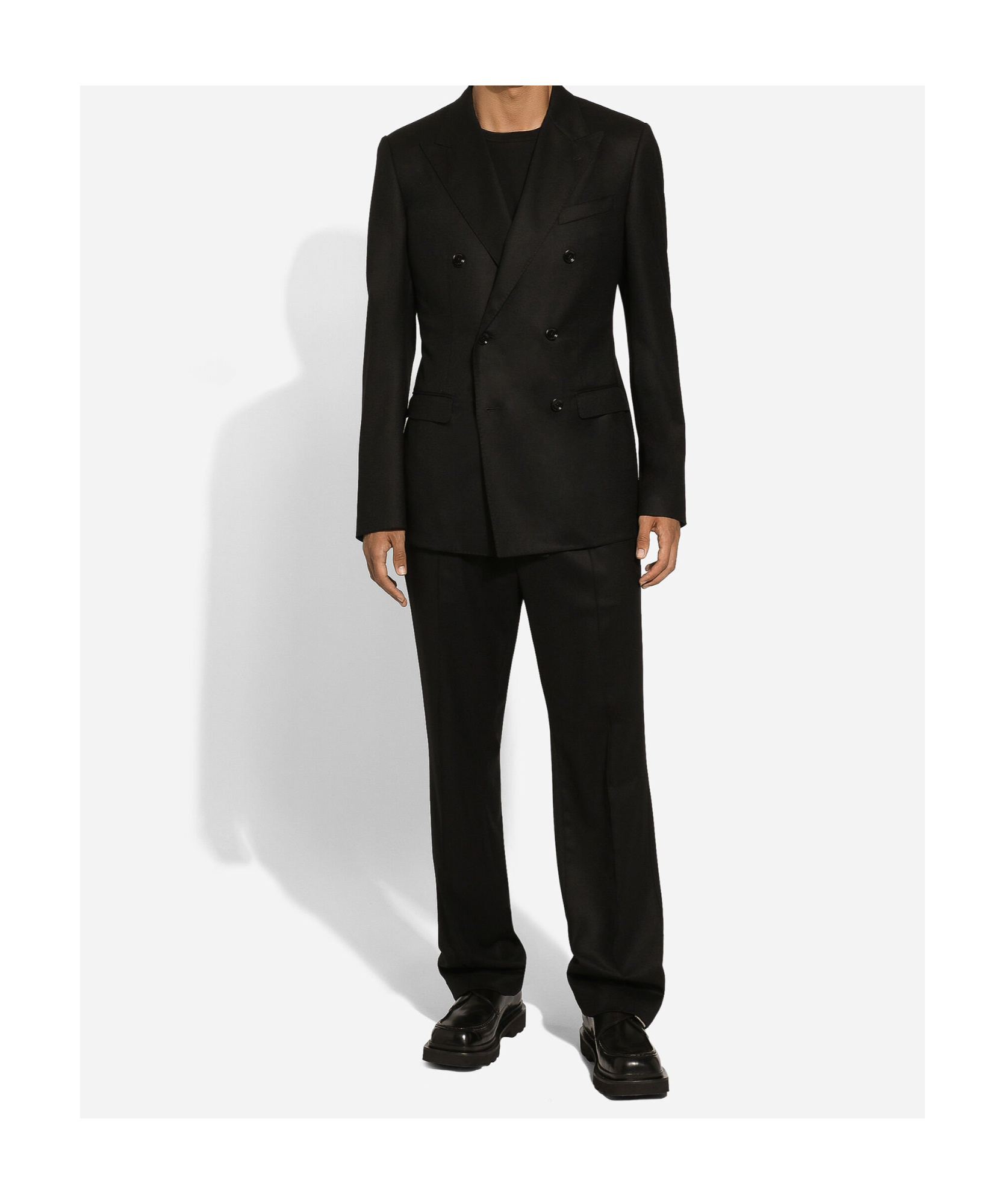 Dolce & Gabbana Double-breasted Virgin-wool Blazer In Black