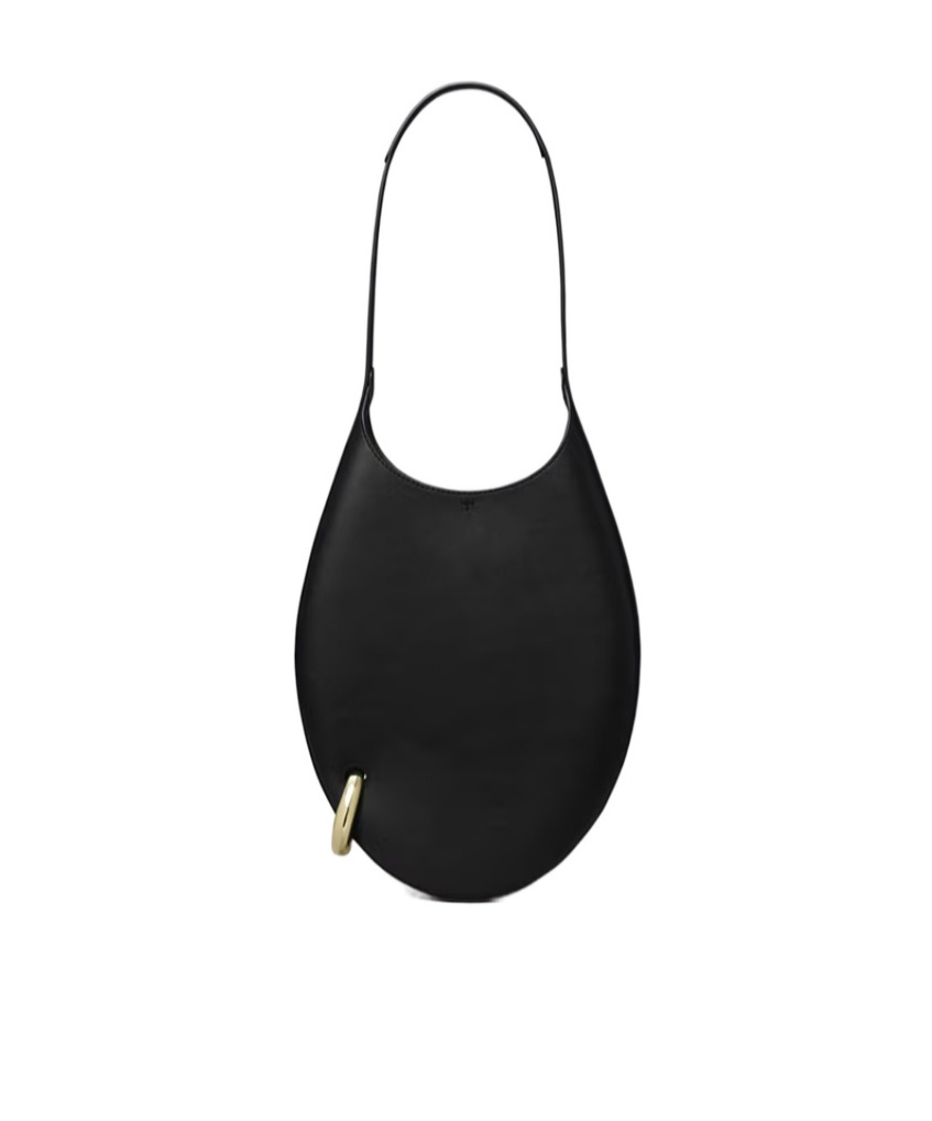 Tory Burch Small Pierced-detail Leather Shoulder Bag In Black