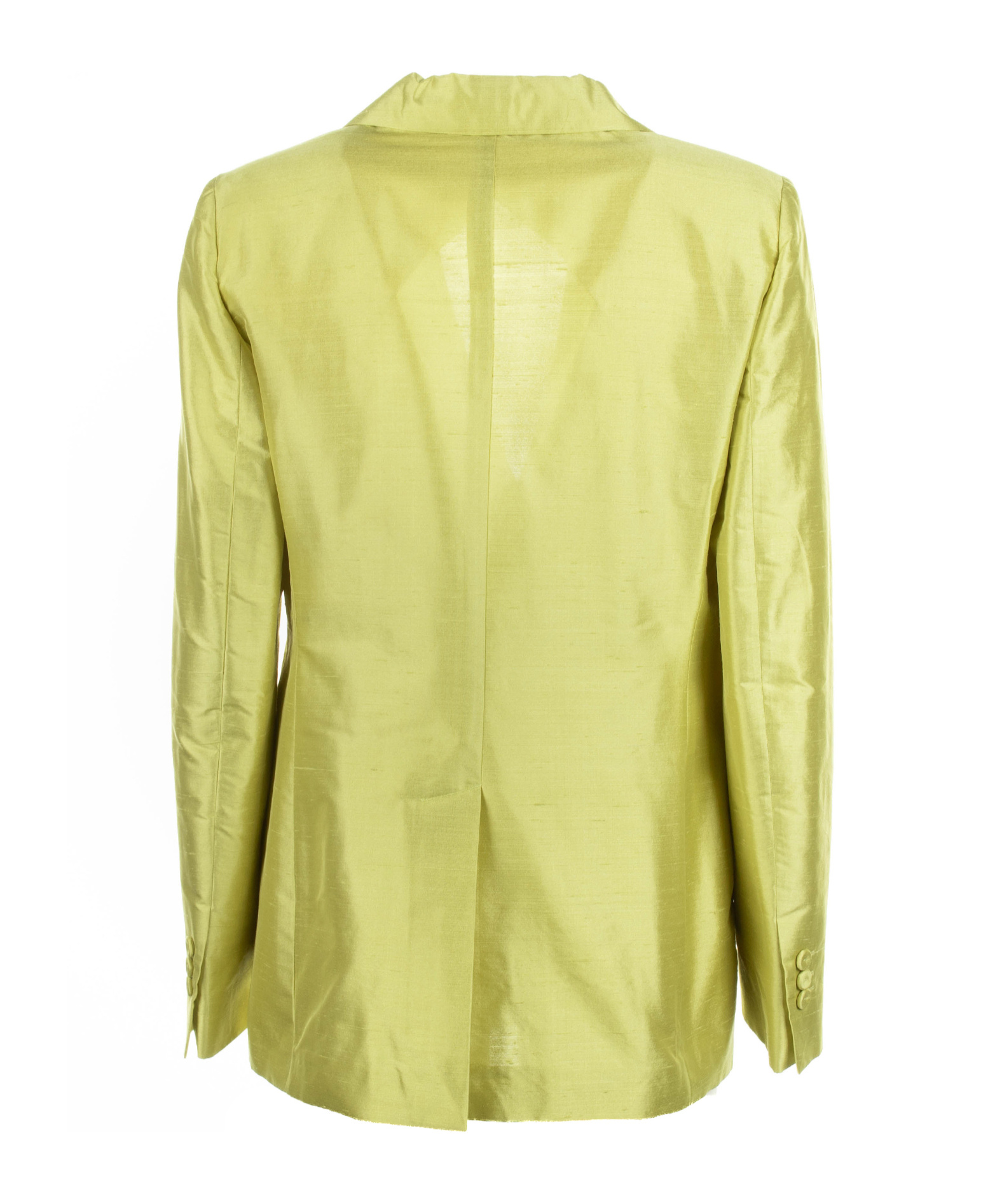 Max Mara Studio Single-breasted Cedar Silk Jacket In Green