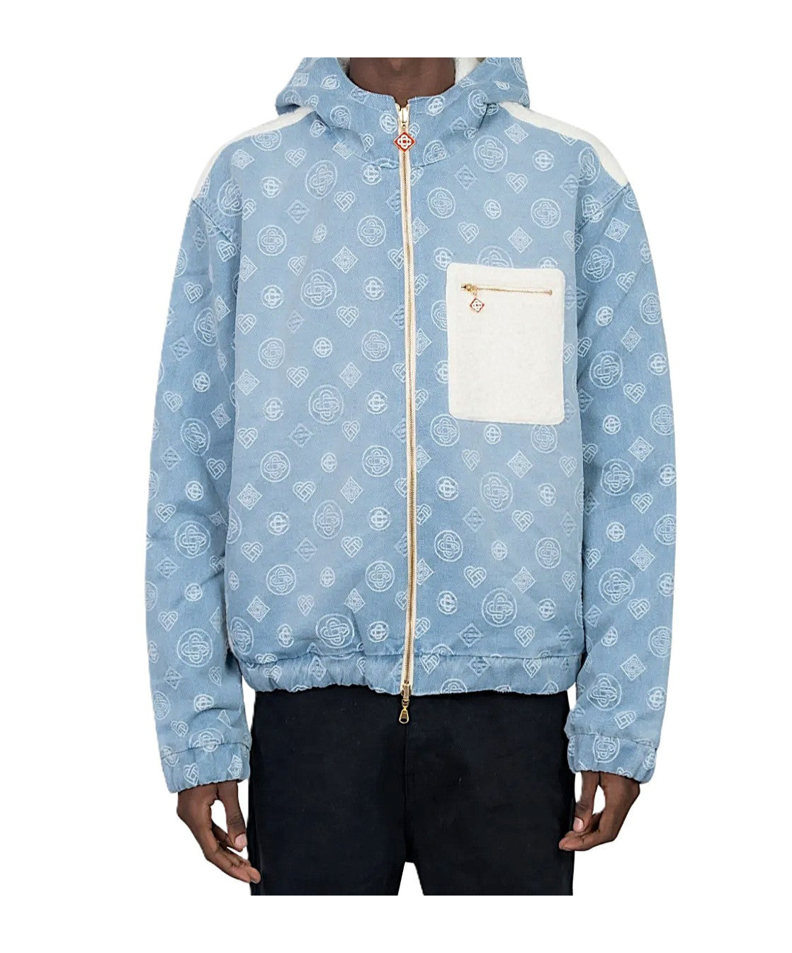 Casablanca Reversible Hooded Denim Jacket In Blue