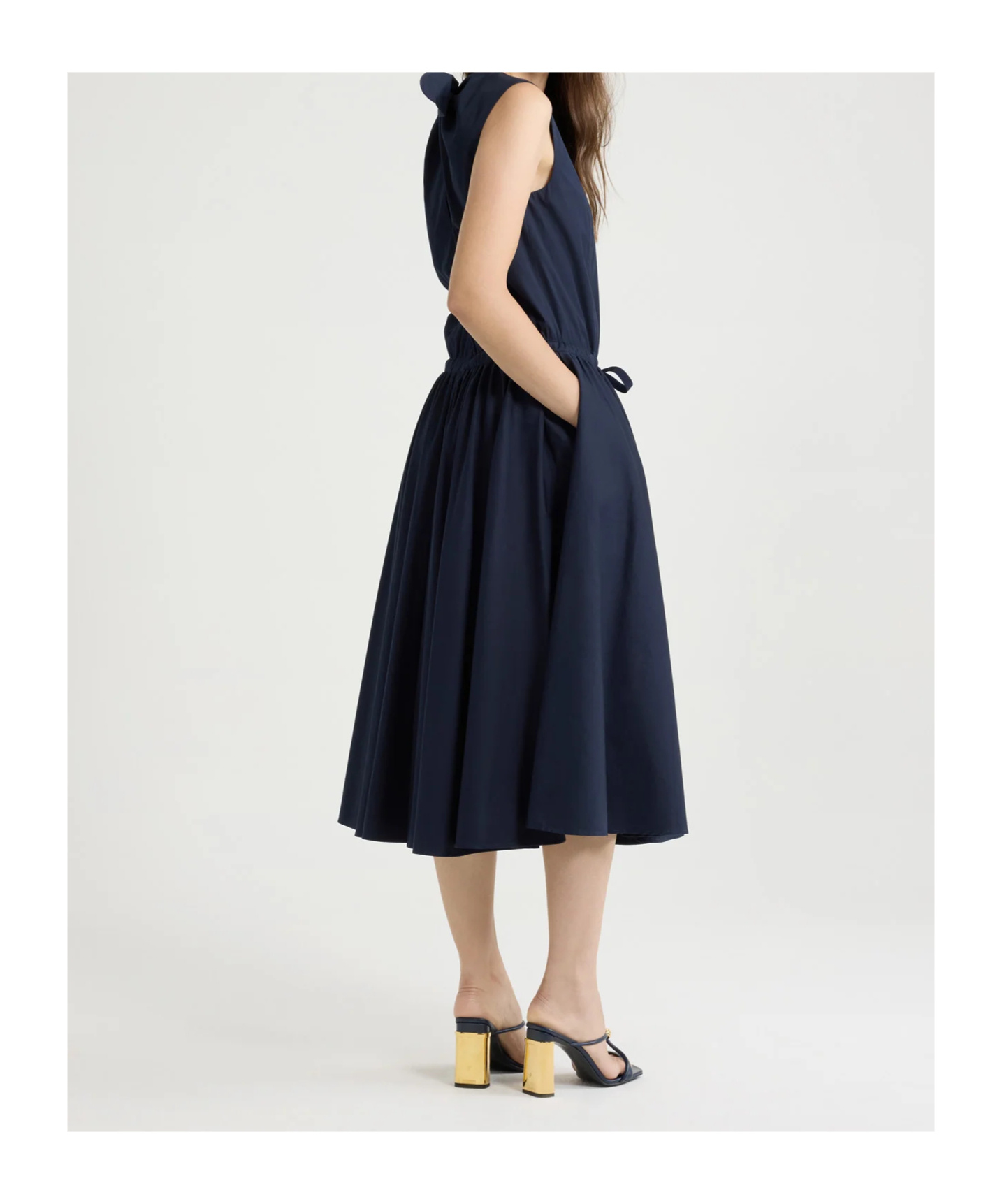 Patou Buttoned-up Midi Dress In Blue