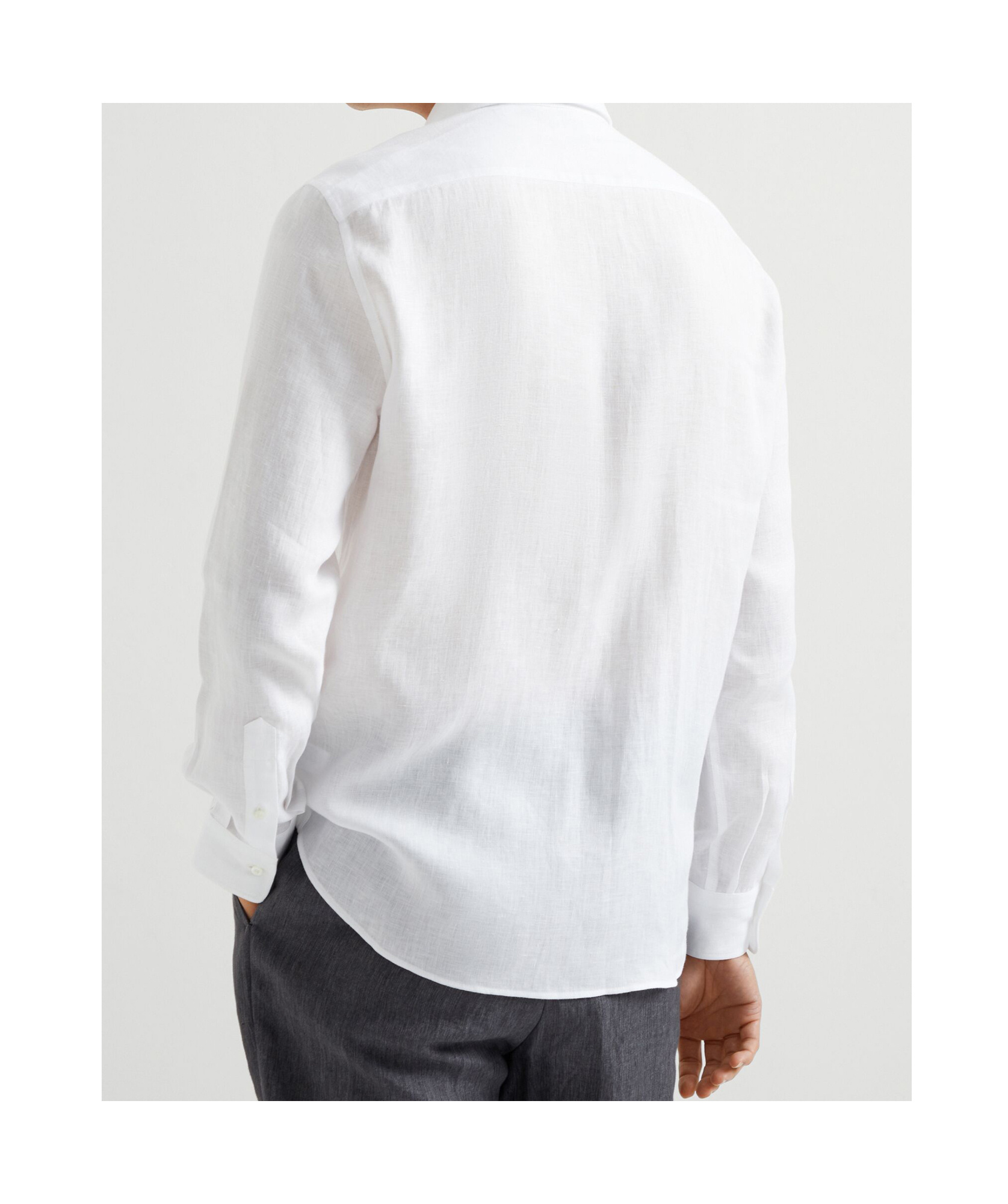Brunello Cucinelli Cotton Shirt With Button-up Style And Spread Collar In White
