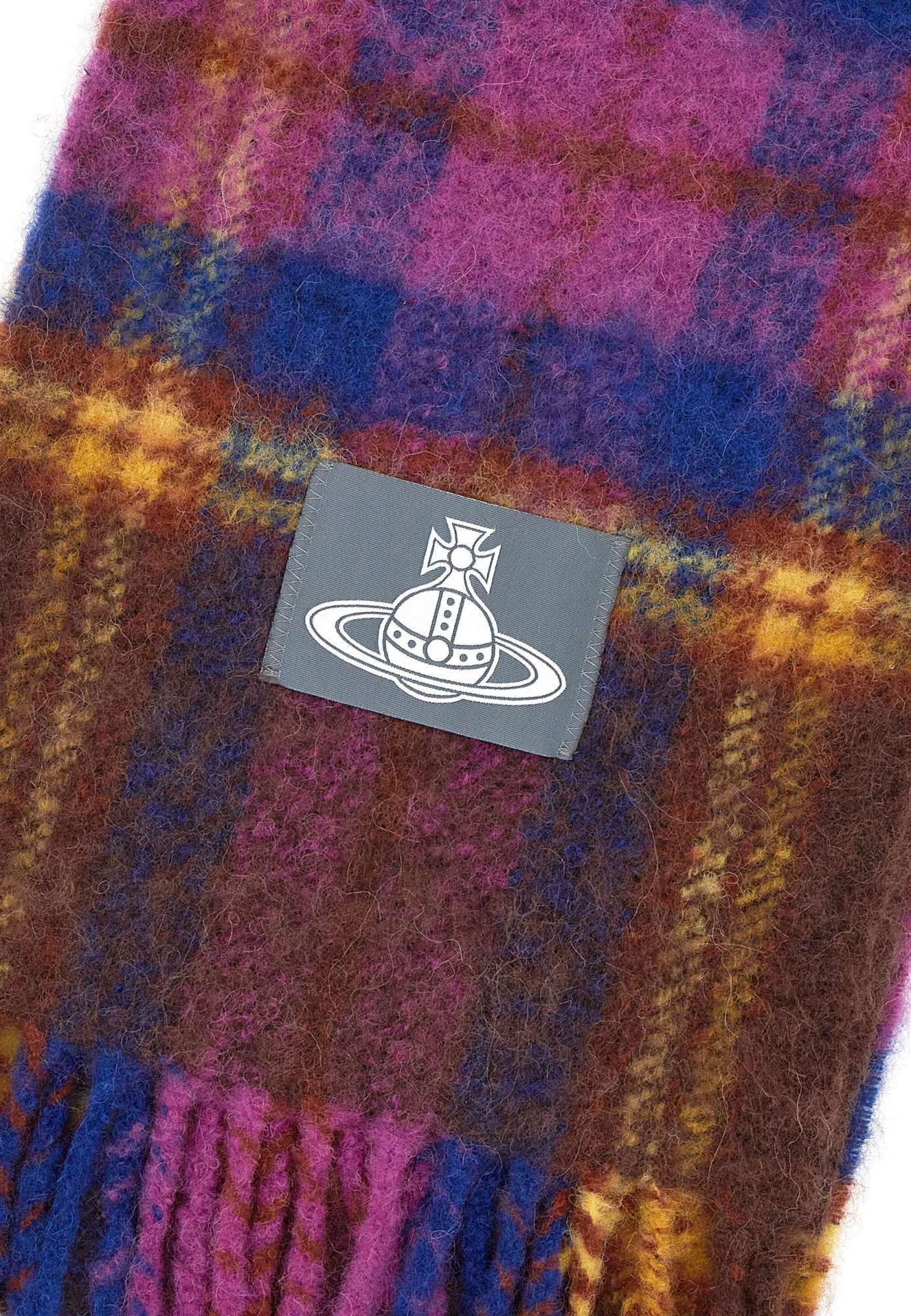 Vivienne Westwood Fringed Wool-blend Scarf In Multi