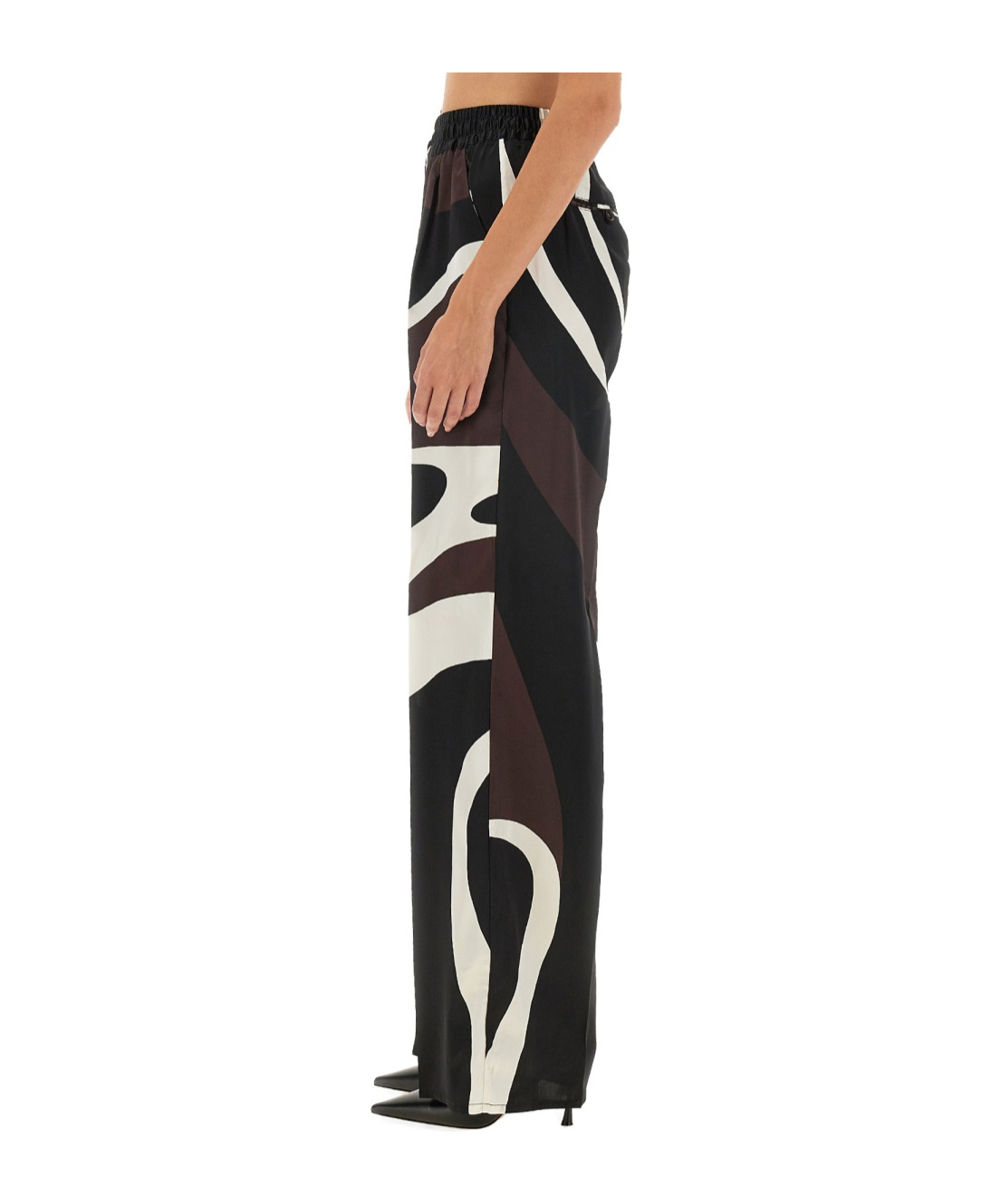 Shop Kiton Printed Patterned Pants In Black