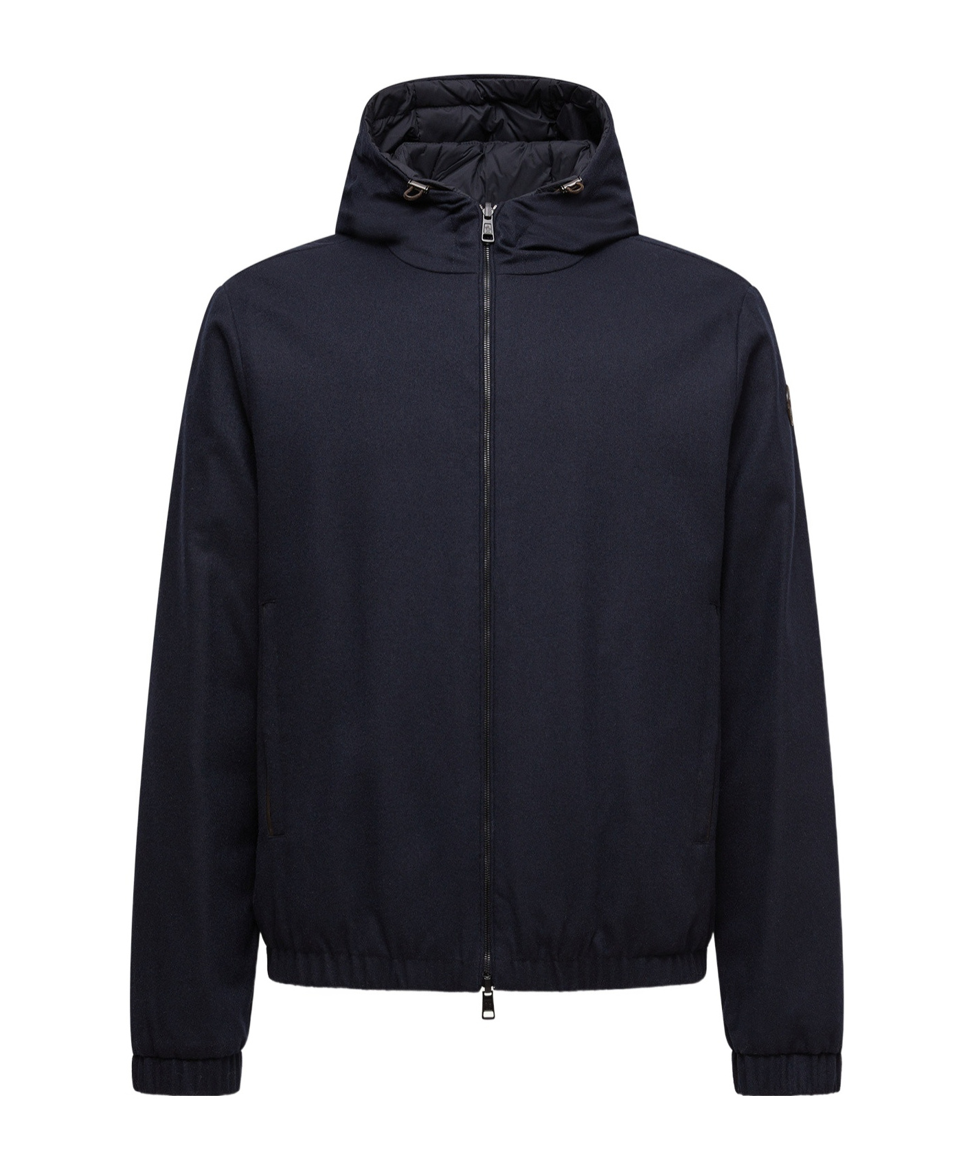 Moncler Guerand Reversible Short Down Jacket With Hood In Blue