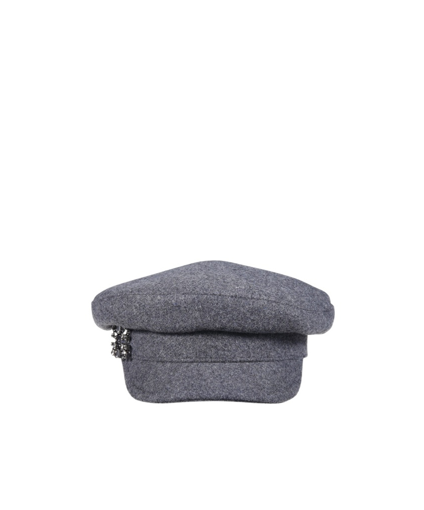 Roger Vivier Broche Vivier Sailor Cap In Felt In Gray