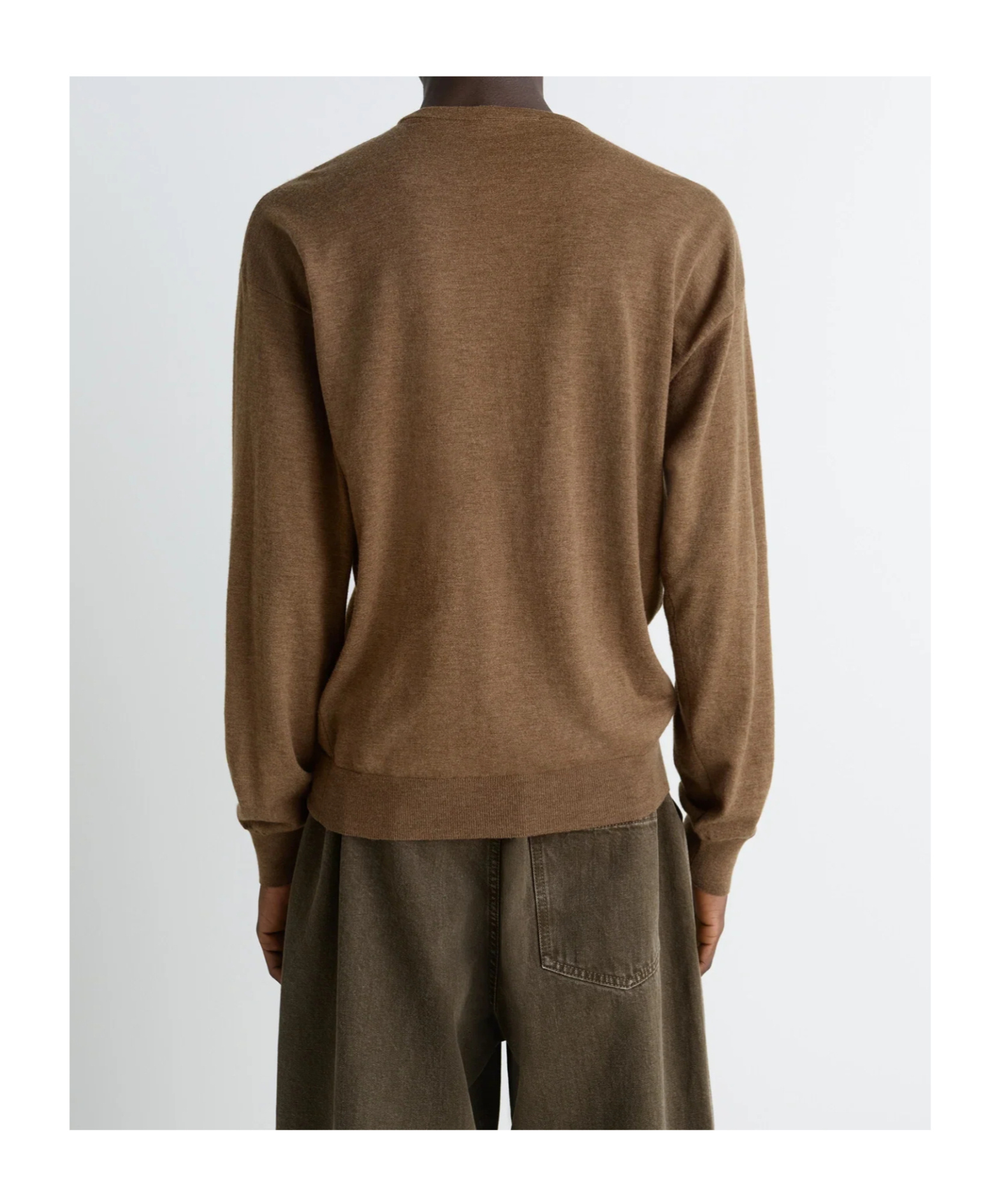 Lemaire Turtleneck Cotton Jersey Top In Brown