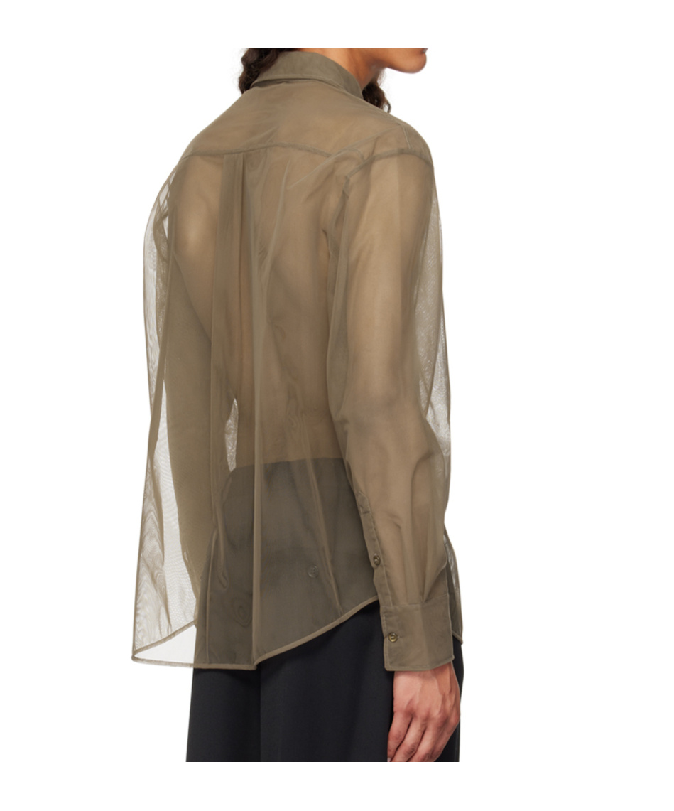 Simone Rocha Sheer Embellished Shirt In Black