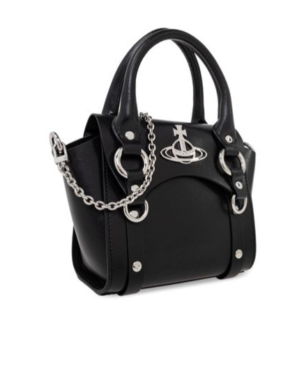 Vivienne Westwood Orb-plaque Leather Tote Bag In Black