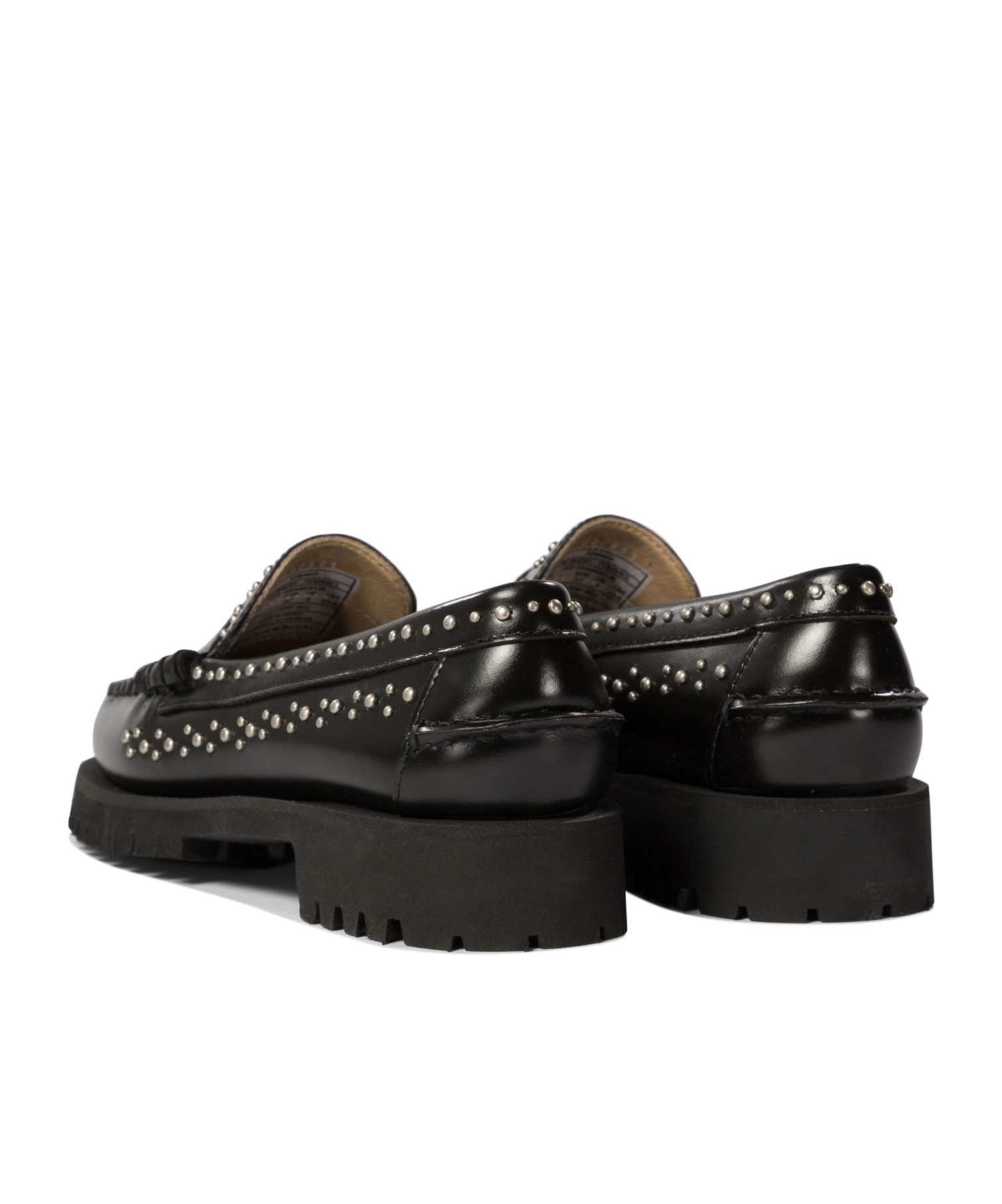 Sebago Chunky Sole Leather Loafers With Studded Design
