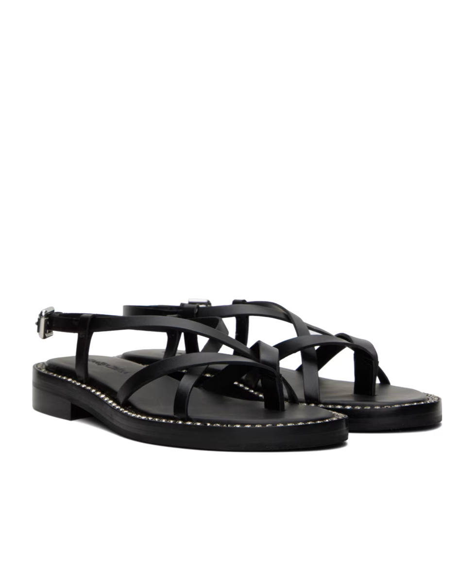 See By Chloé Lynette Cross-strap Flat Sandals In Black