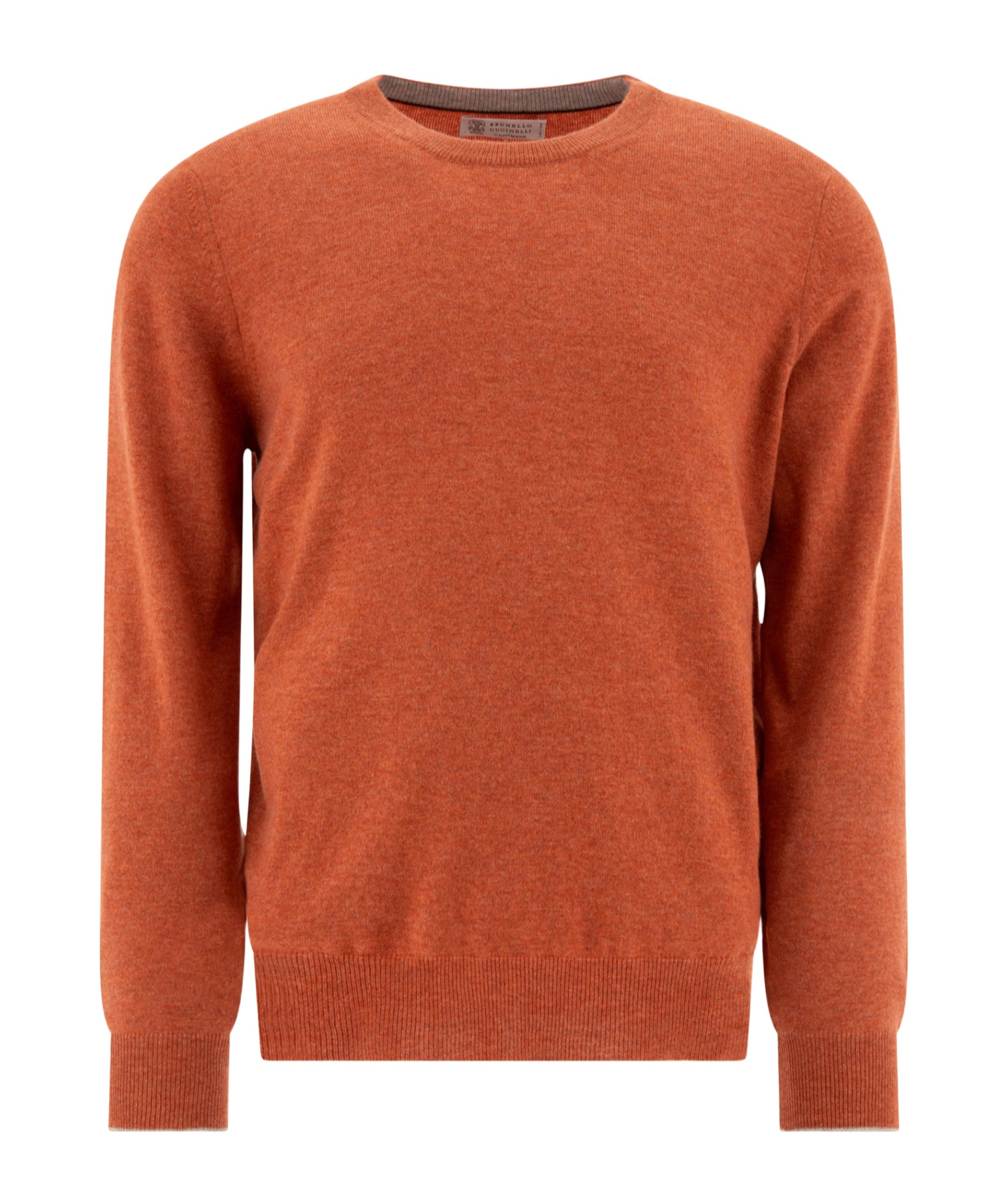 Brunello Cucinelli Long-sleeved Cashmere Sweater In Brown