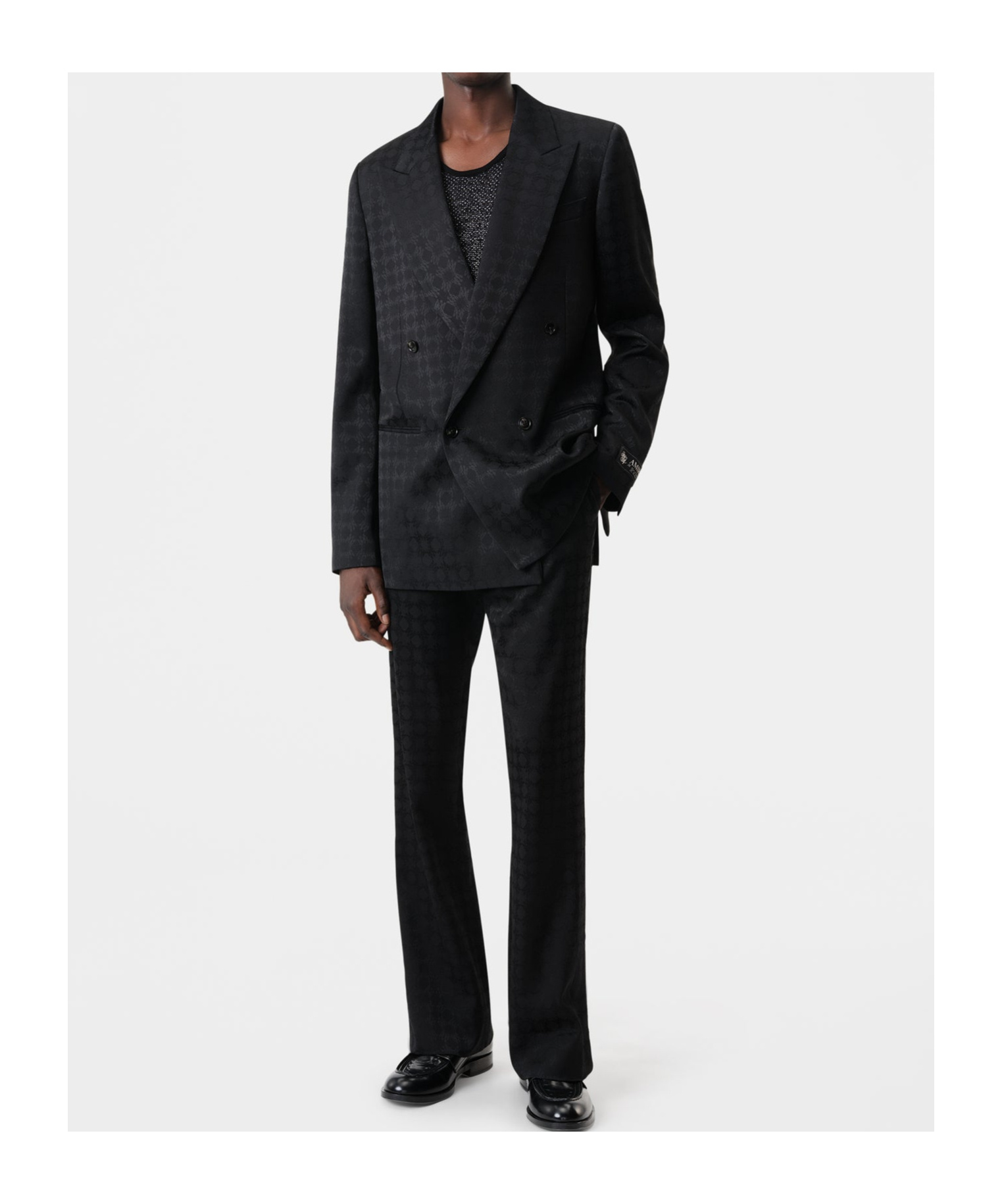 Amiri Same Color Ma Double-breasted Suit In Black