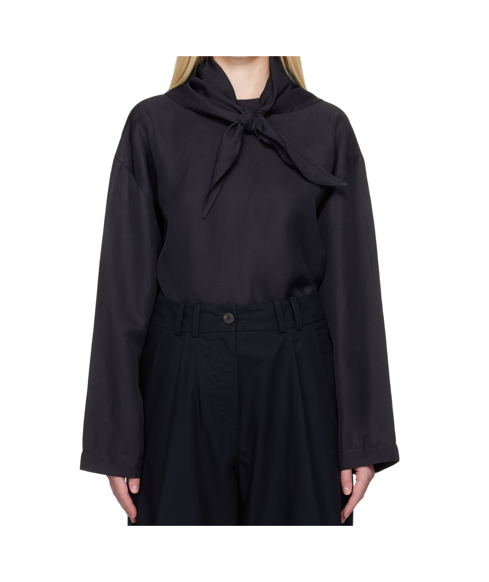 Studio Nicholson Navy Bute Linen Blouse