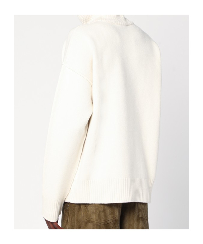 Ami Alexandre Mattiussi Ami Paris Turtleneck Sweater Ami De Coeur White Men In Animal Print