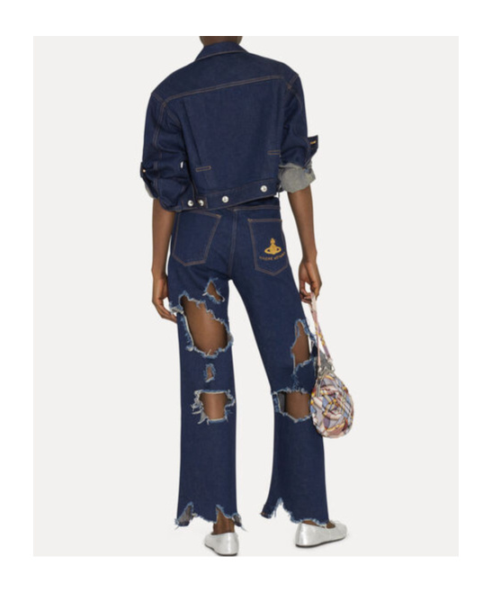 Vivienne Westwood Mens Sailor Asymmetric Cotton-linen Denim Mini Skirt Indigo In Indigo