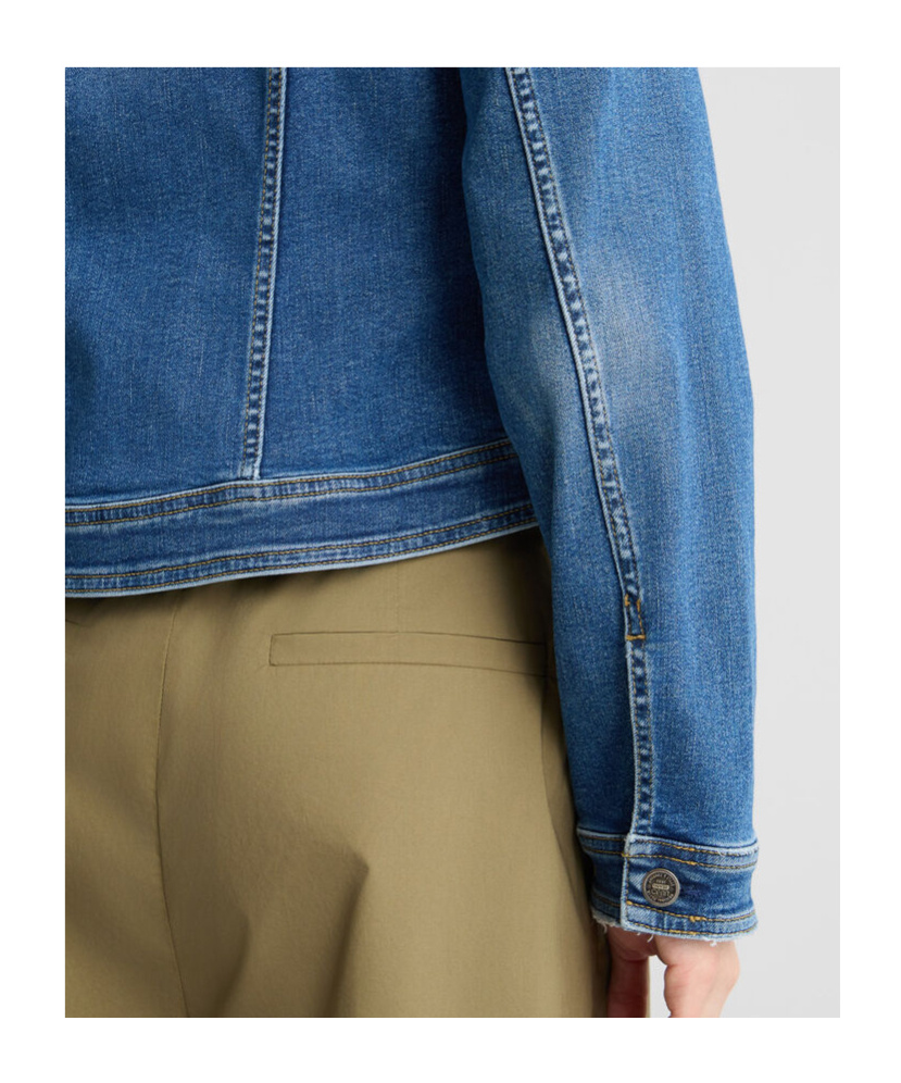 Liu •jo Long-sleeved Denim Coat In Blue