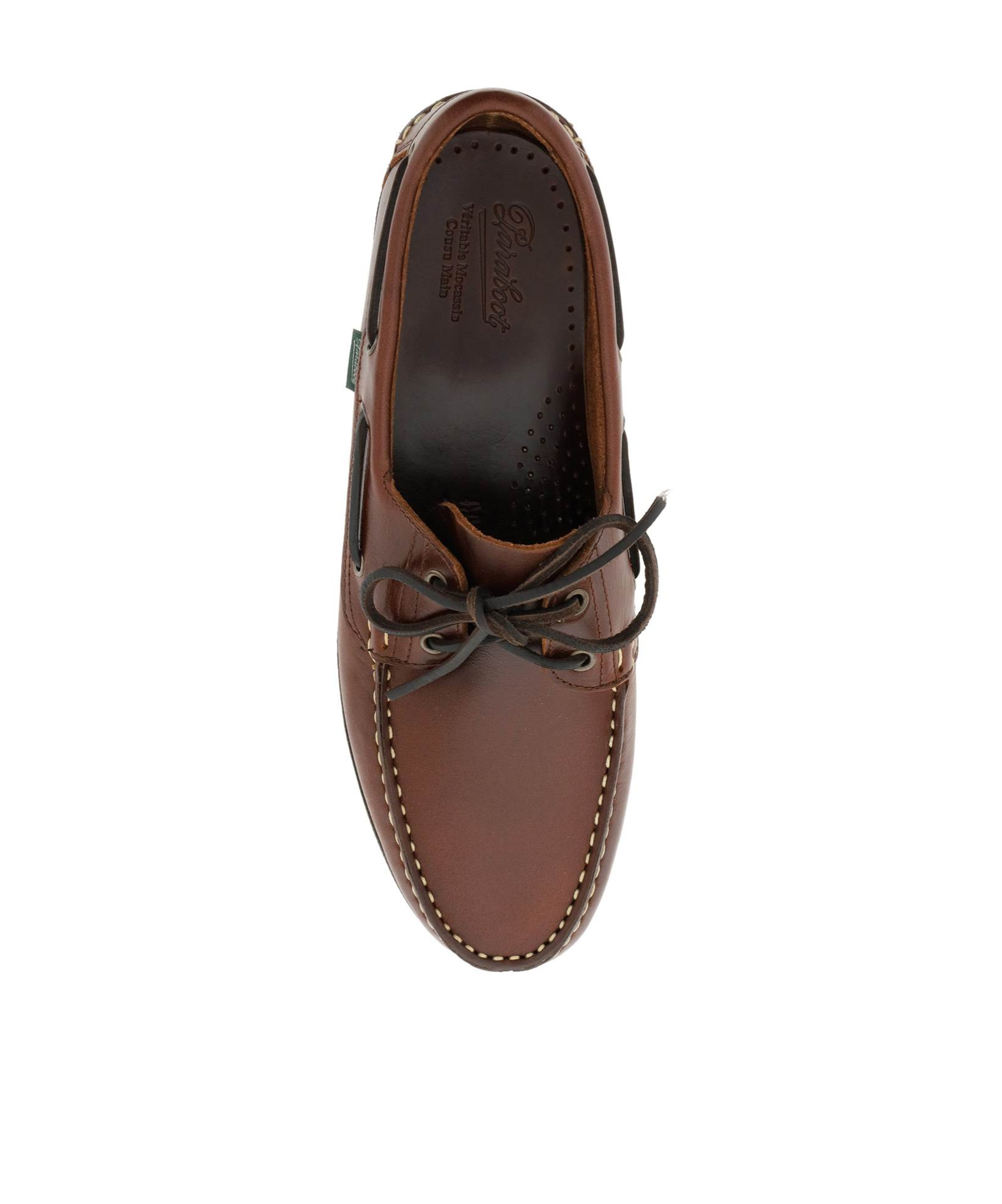 Paraboot Curled Toe Leather Moccasins With Lace-up Detailing In Brown