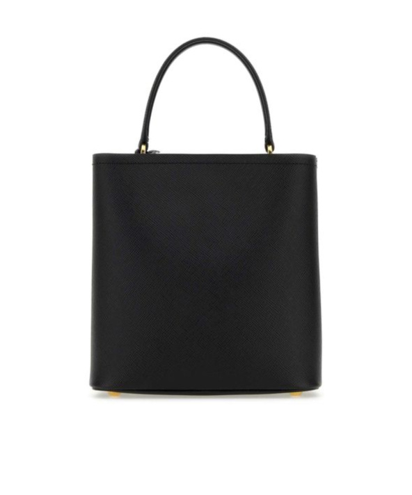 Prada Small Saffiano Leather Bucket Bag In Black