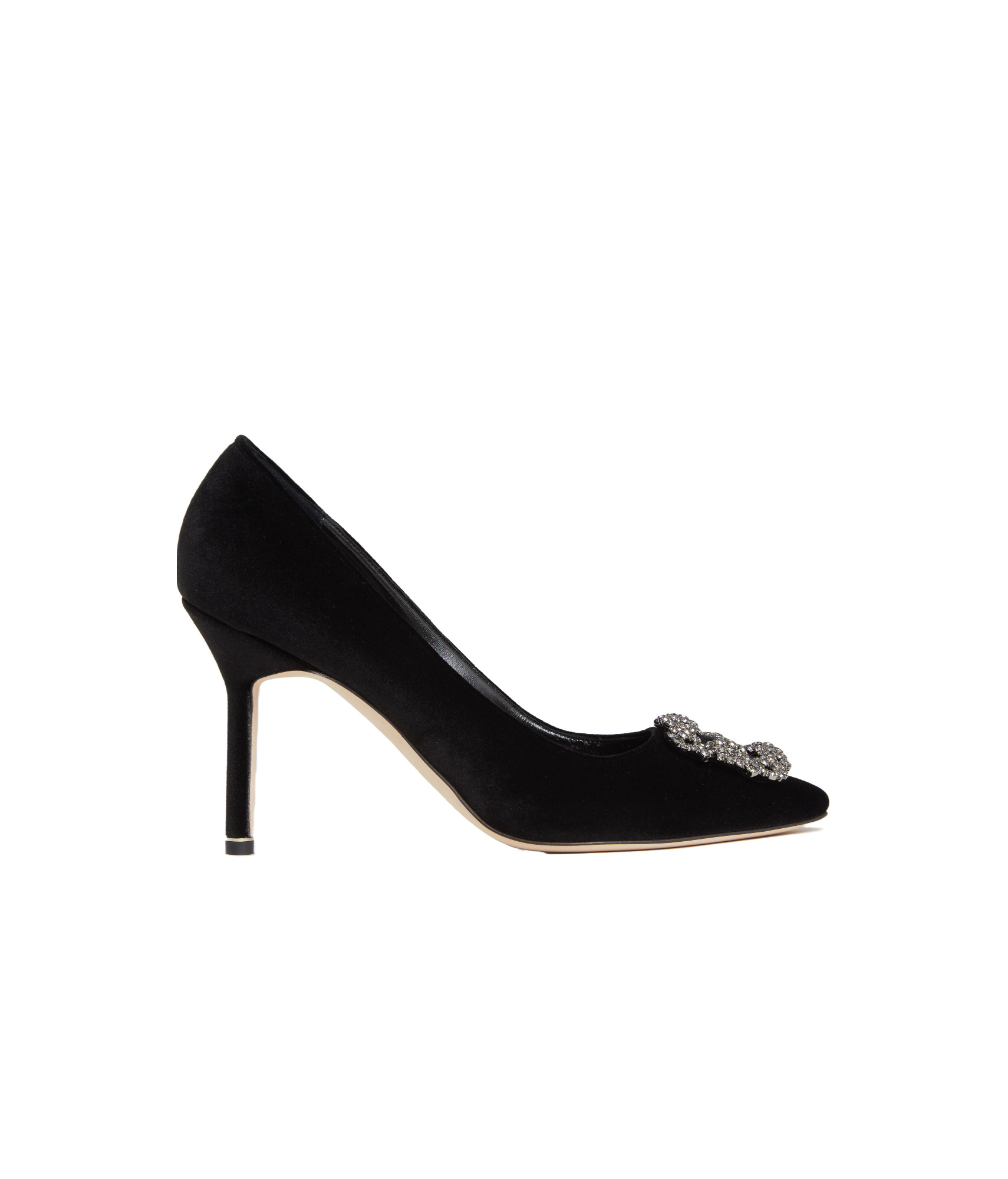 Manolo Blahnik Crystal Decorated High Heels In Black