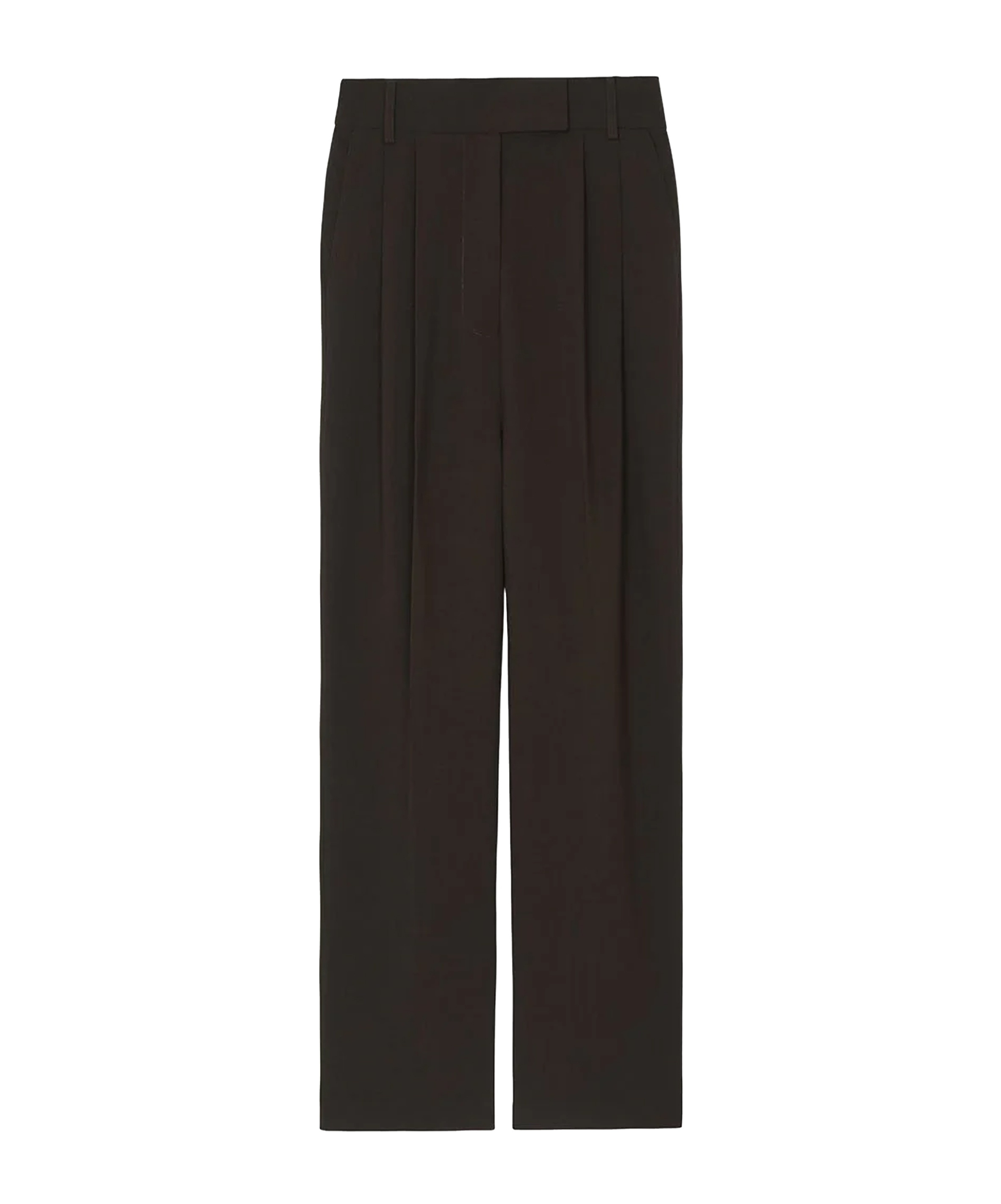 The Frankie Shop Brown Tailored Suit Pants With Pleat Detail In Brown