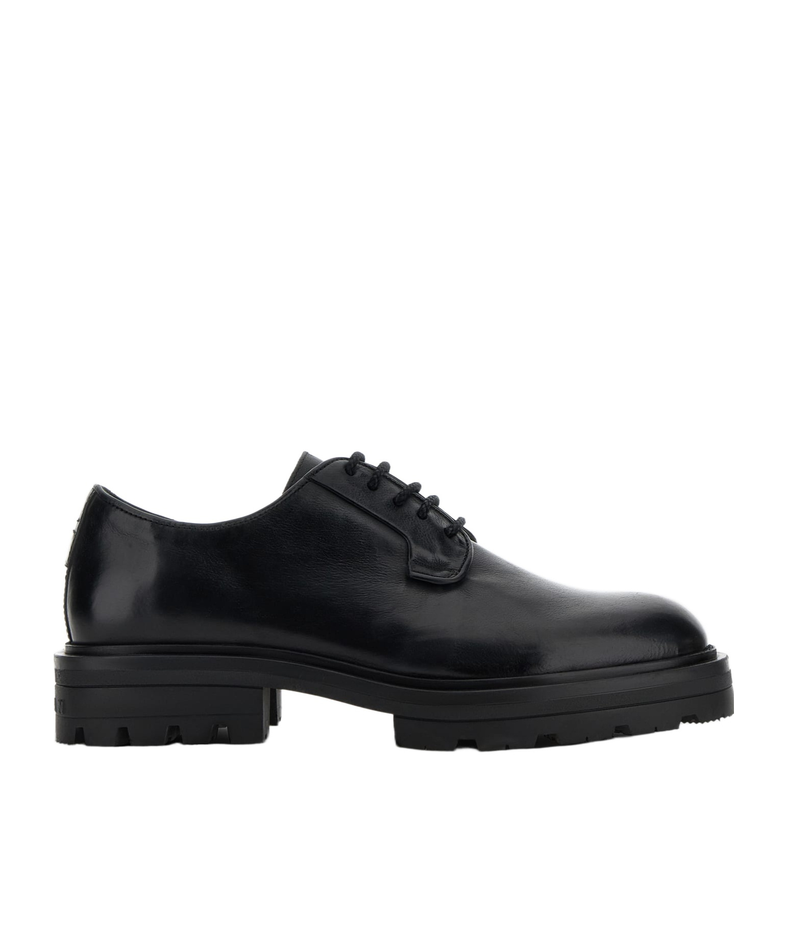 Hogan Chunky Sole Round Toe Derby Shoes In Black