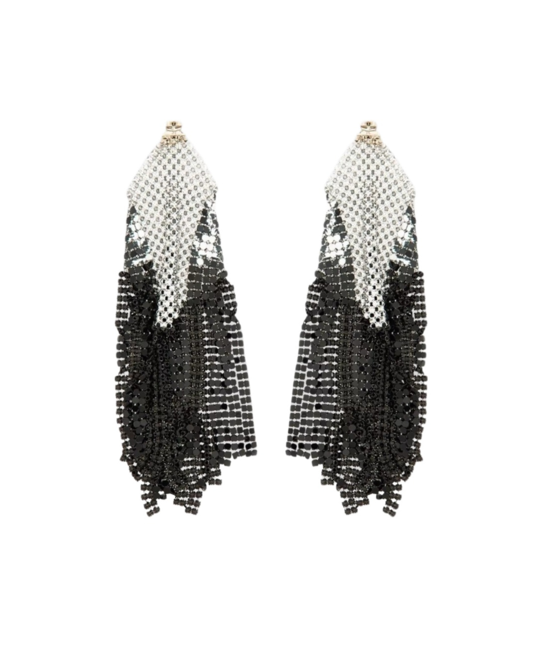 Rabanne Beaded Geometric Dangle Earrings In Black