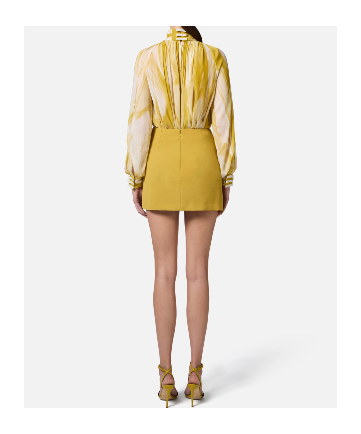 Elisabetta Franchi Butter Curry Blouse In Butter/curry