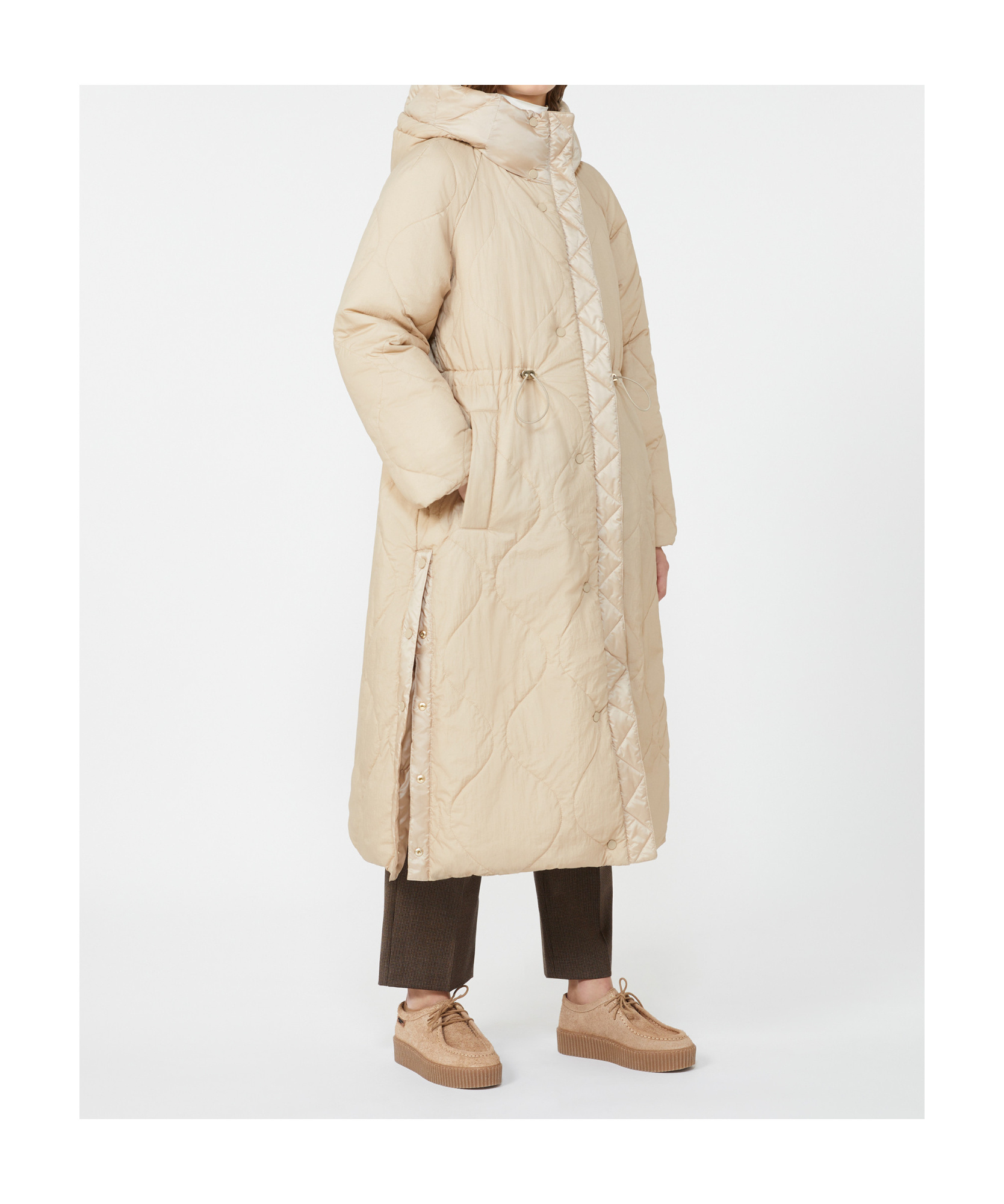 Weekend Max Mara Long Cotton Coat In White