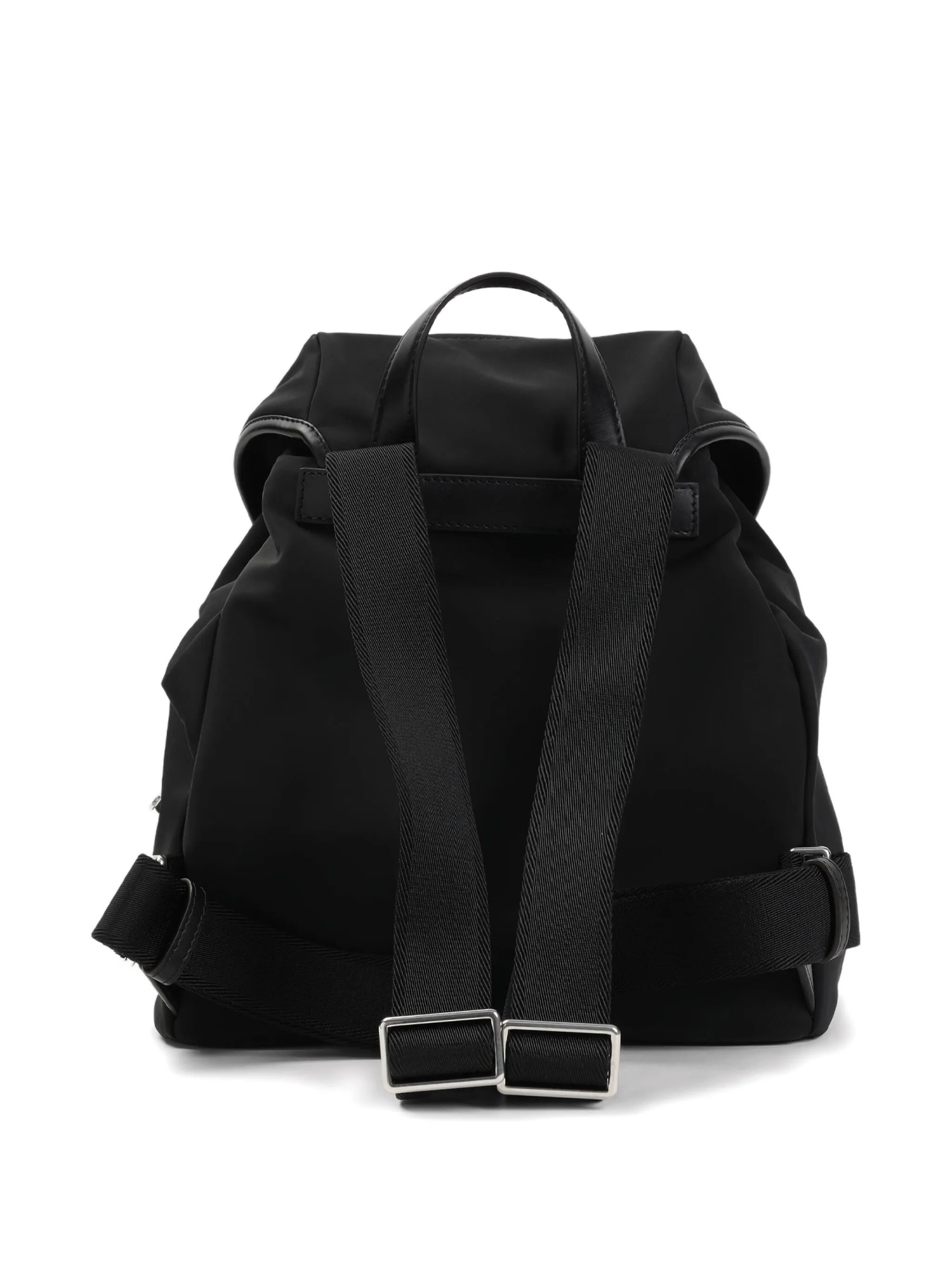Moncler Black Polyester Backpack With Multiple Storage In Black