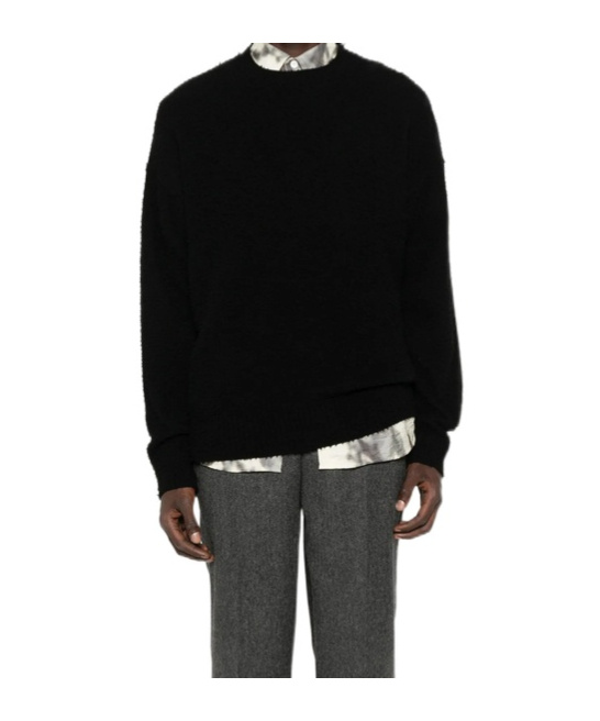 Roberto Collina Crew Neck Long Sleeve Sweater In Black