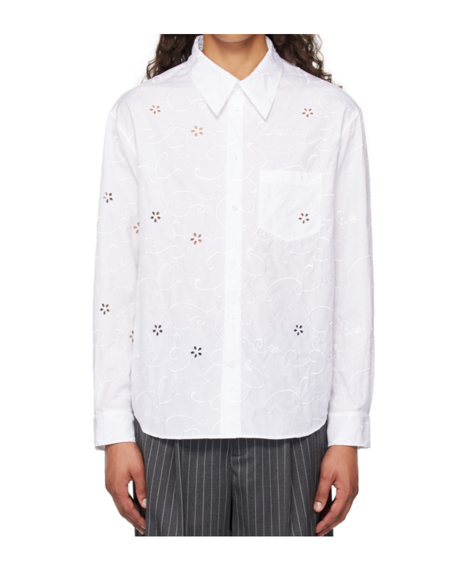Simone Rocha White Classic Fit Shirt