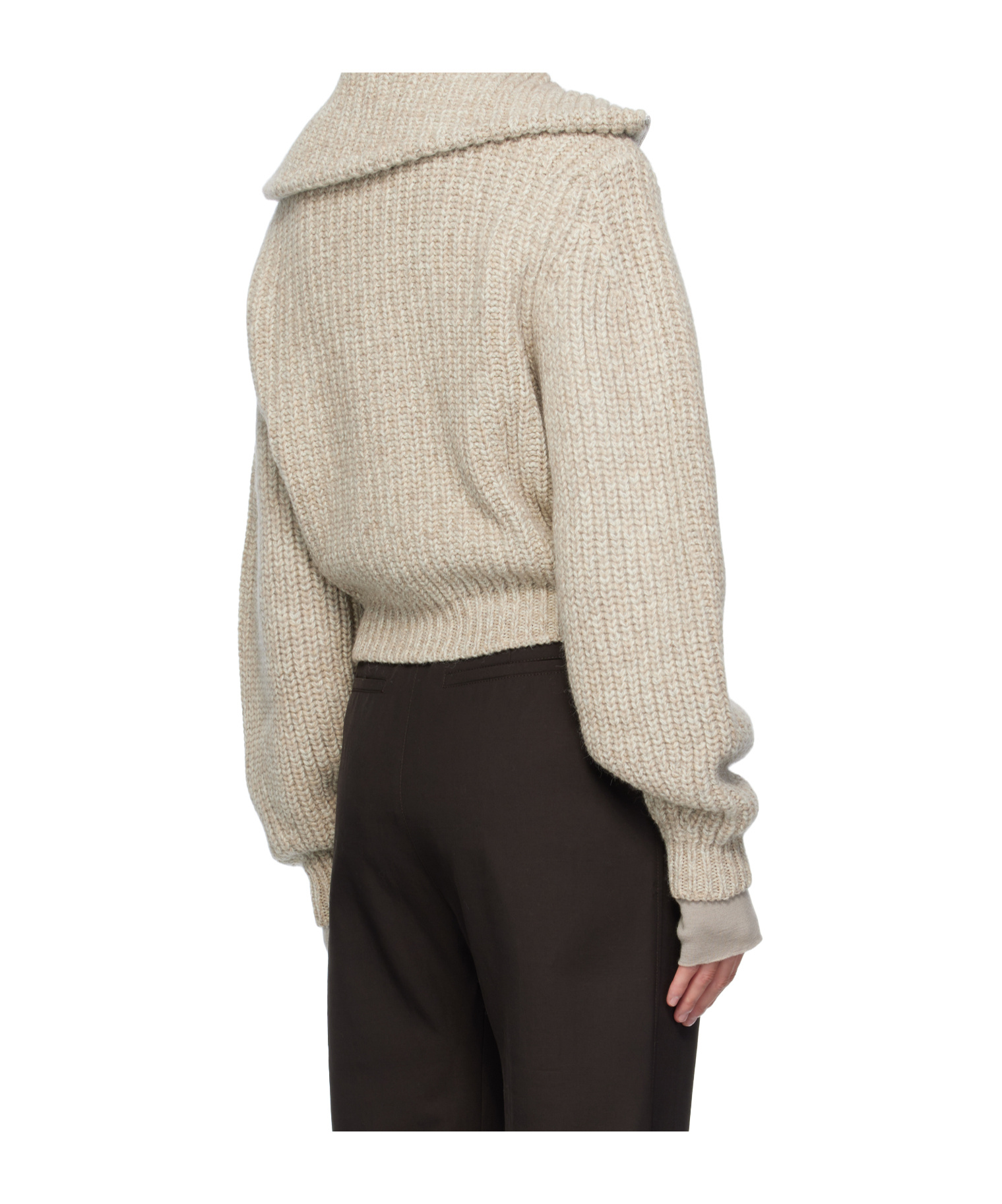 Lemaire Oversized Ribbed Alpaca And Yak Hair-blend Cardigan In Neutral