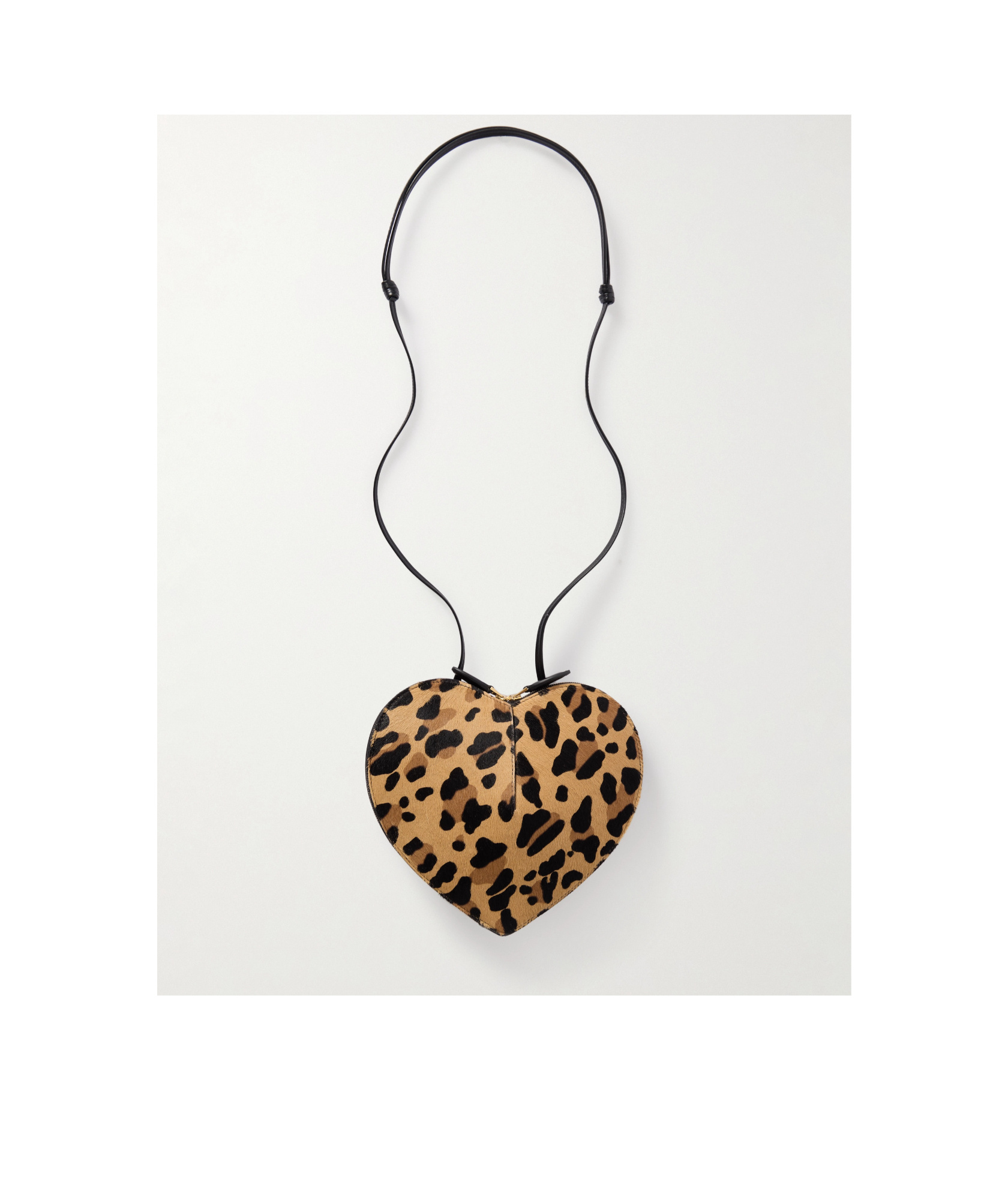 Alaïa Le Coeur Leopard-print Leather-trimmed Calf Hair Shoulder Bag In Multicolor