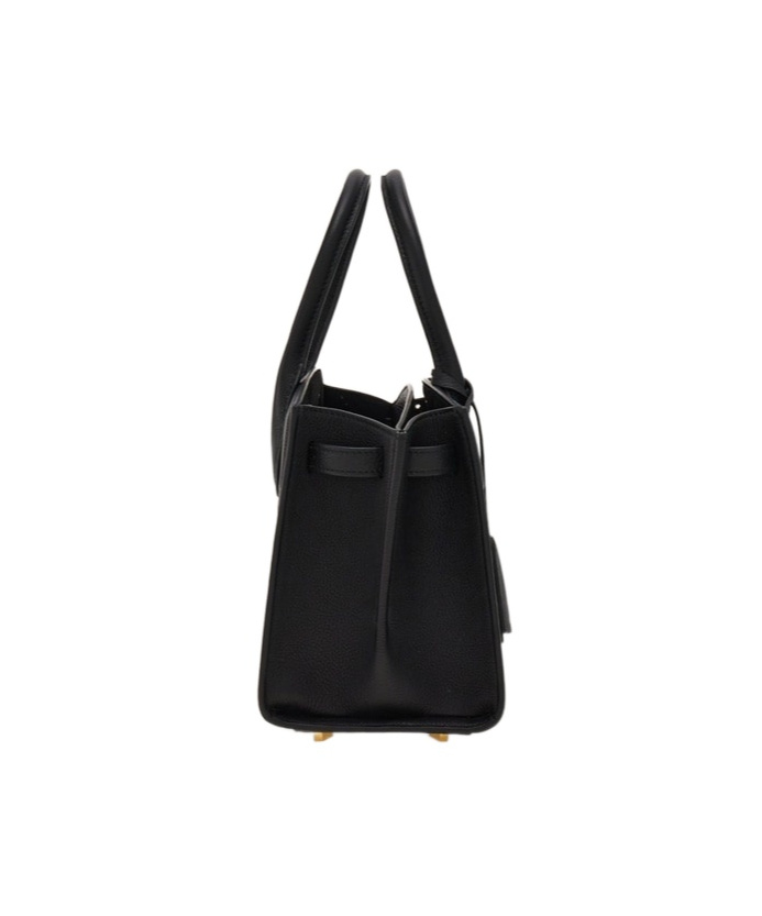 Ferragamo Black Leather Handbag In Black