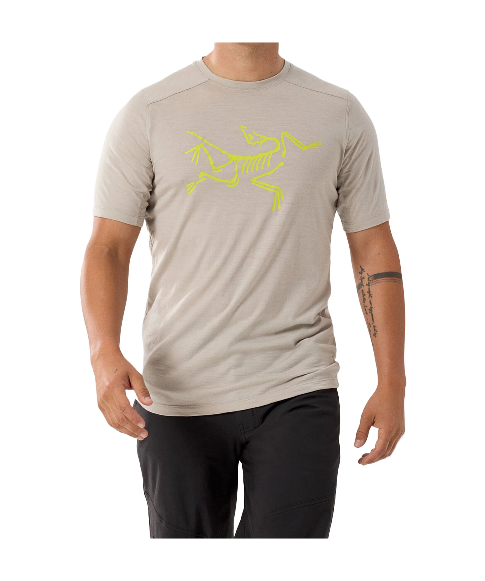 Arc'teryx Ionia Merino Wool Logo Shirt Ss Men's In Neutral