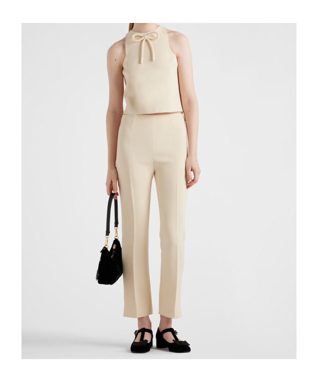 Prada Top With Bow In Natural Color