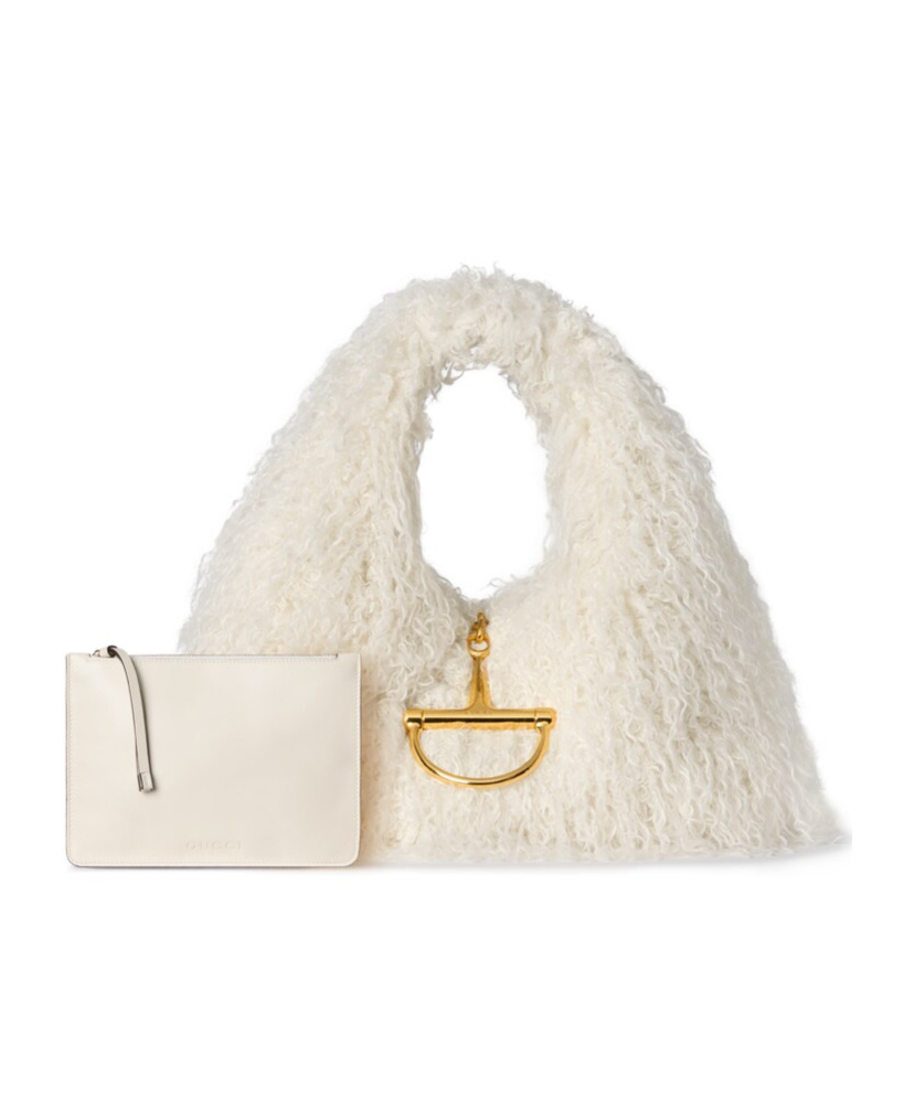 Gucci Softbit Maxi Top Handle Bag In White