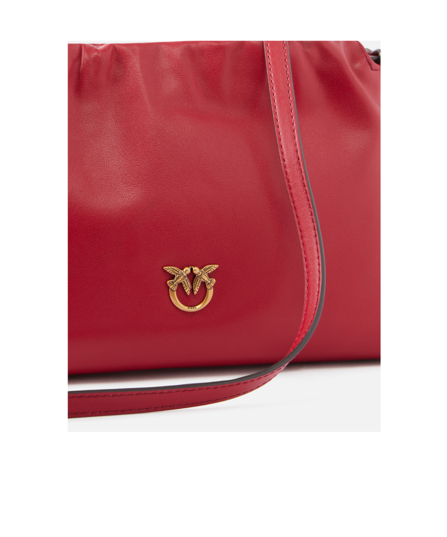 Pinko Drawstring Clutch In Red