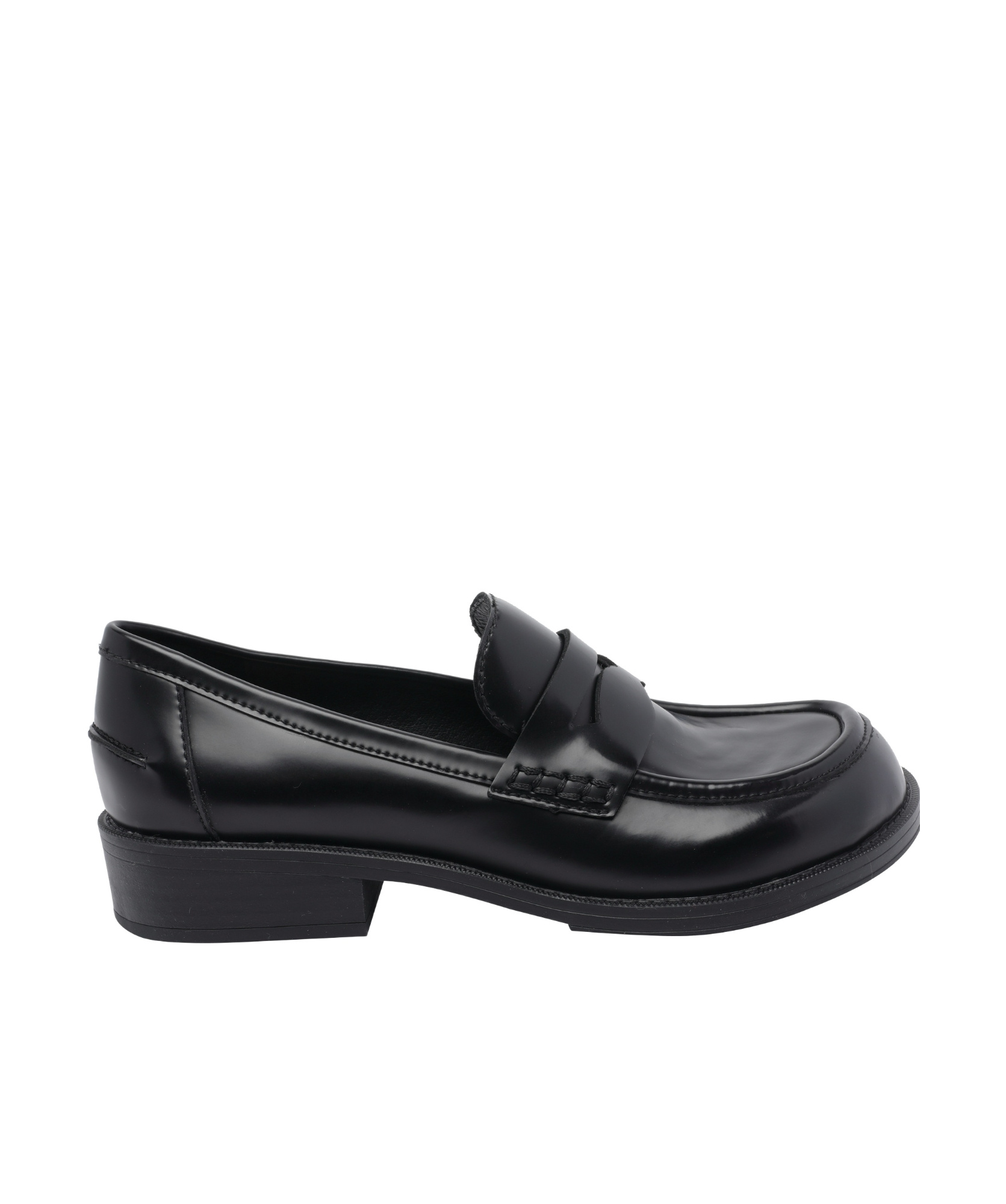 Ash Penny Leather Loafers In Black